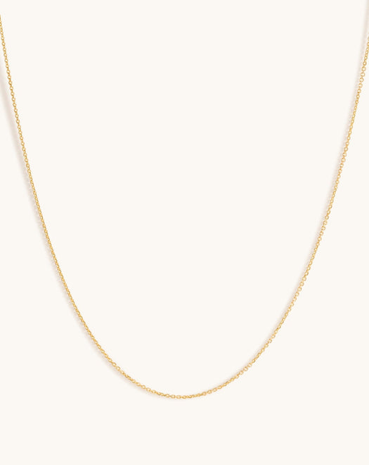 1.05mm Solid Gold Adjustable Cable Chain - Sparkle Society