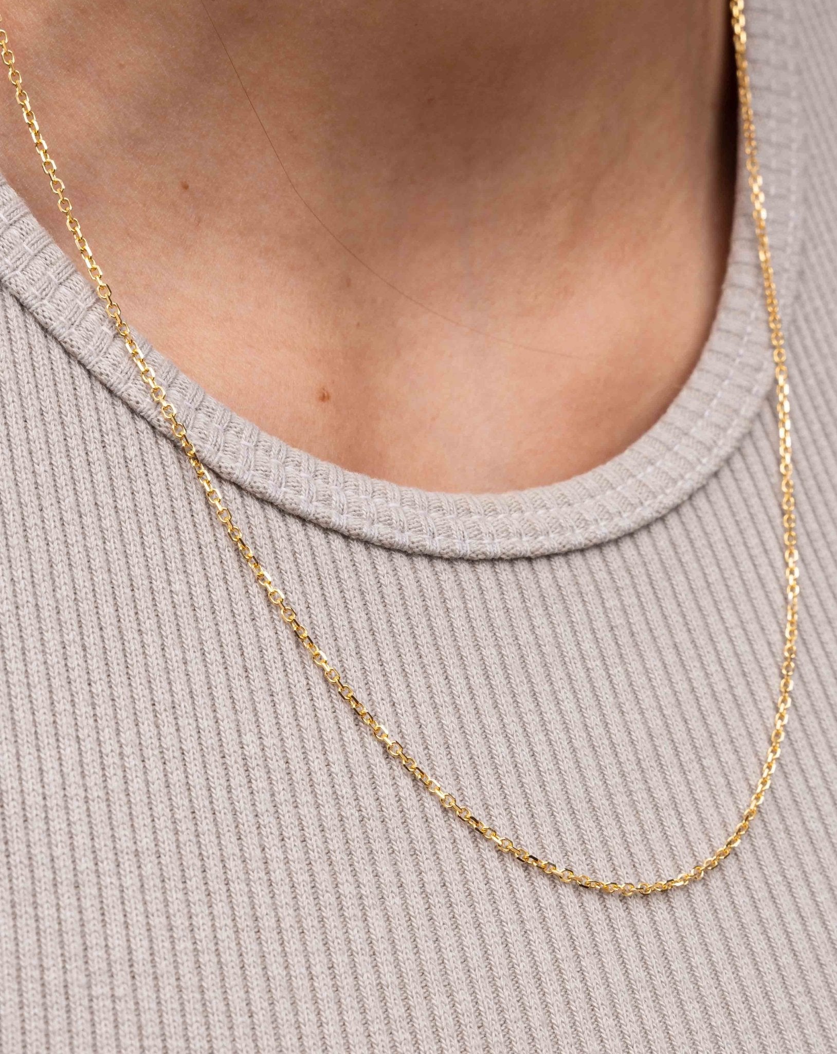 1.5mm Solid Gold Cable Chain - Sparkle Society