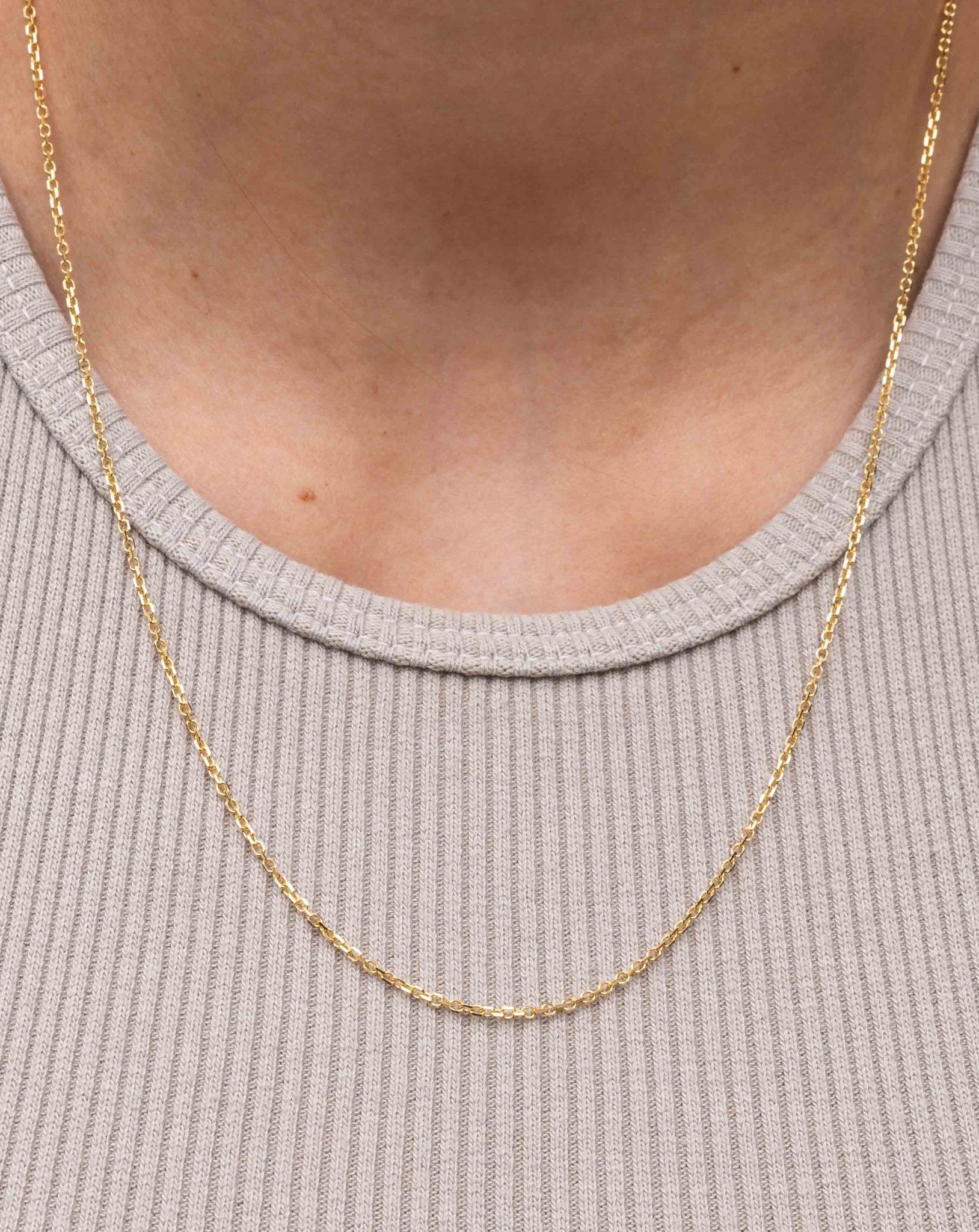 1.5mm Solid Gold Cable Chain - Sparkle Society