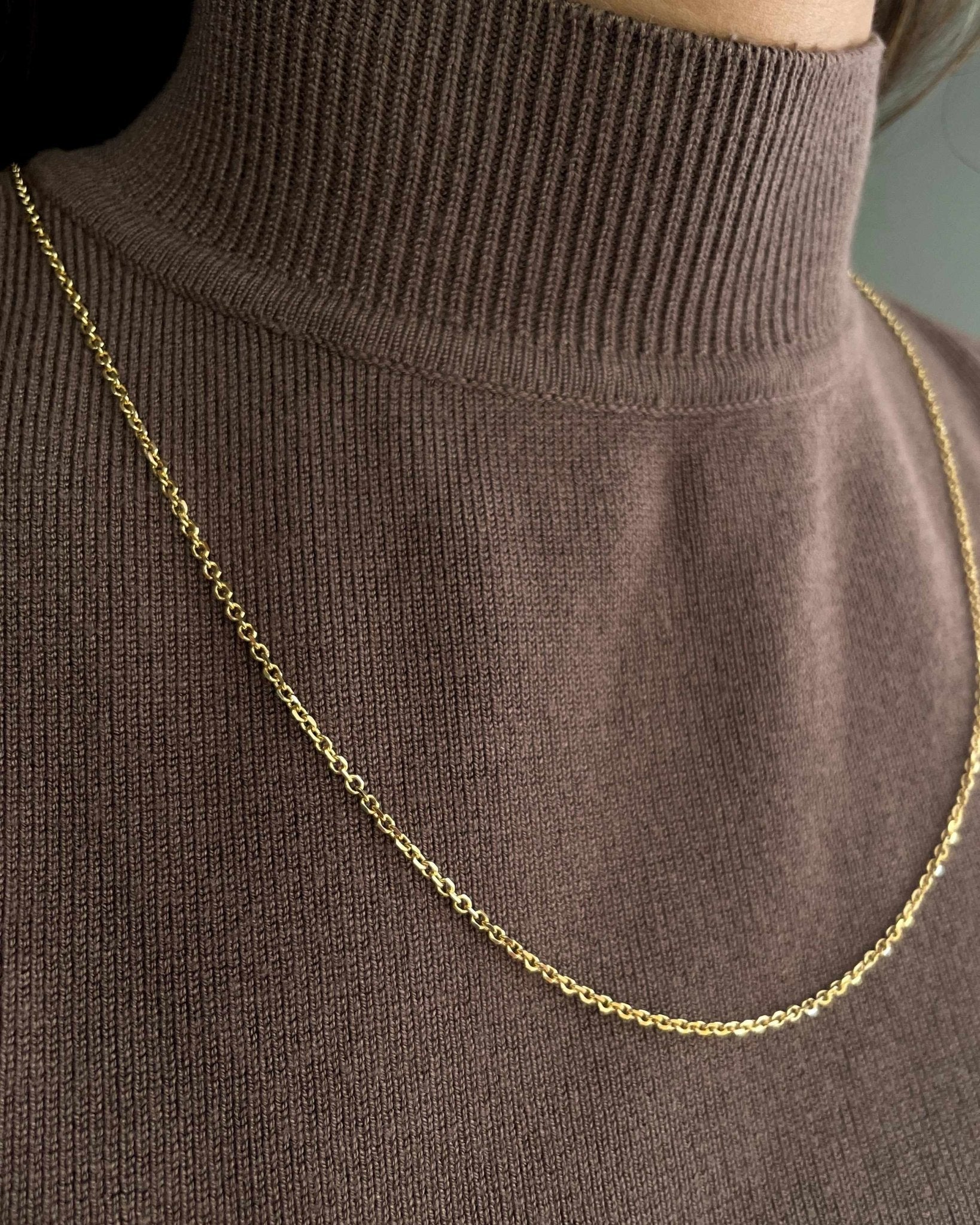 1.8mm Solid Gold Cable Chain - Sparkle Society