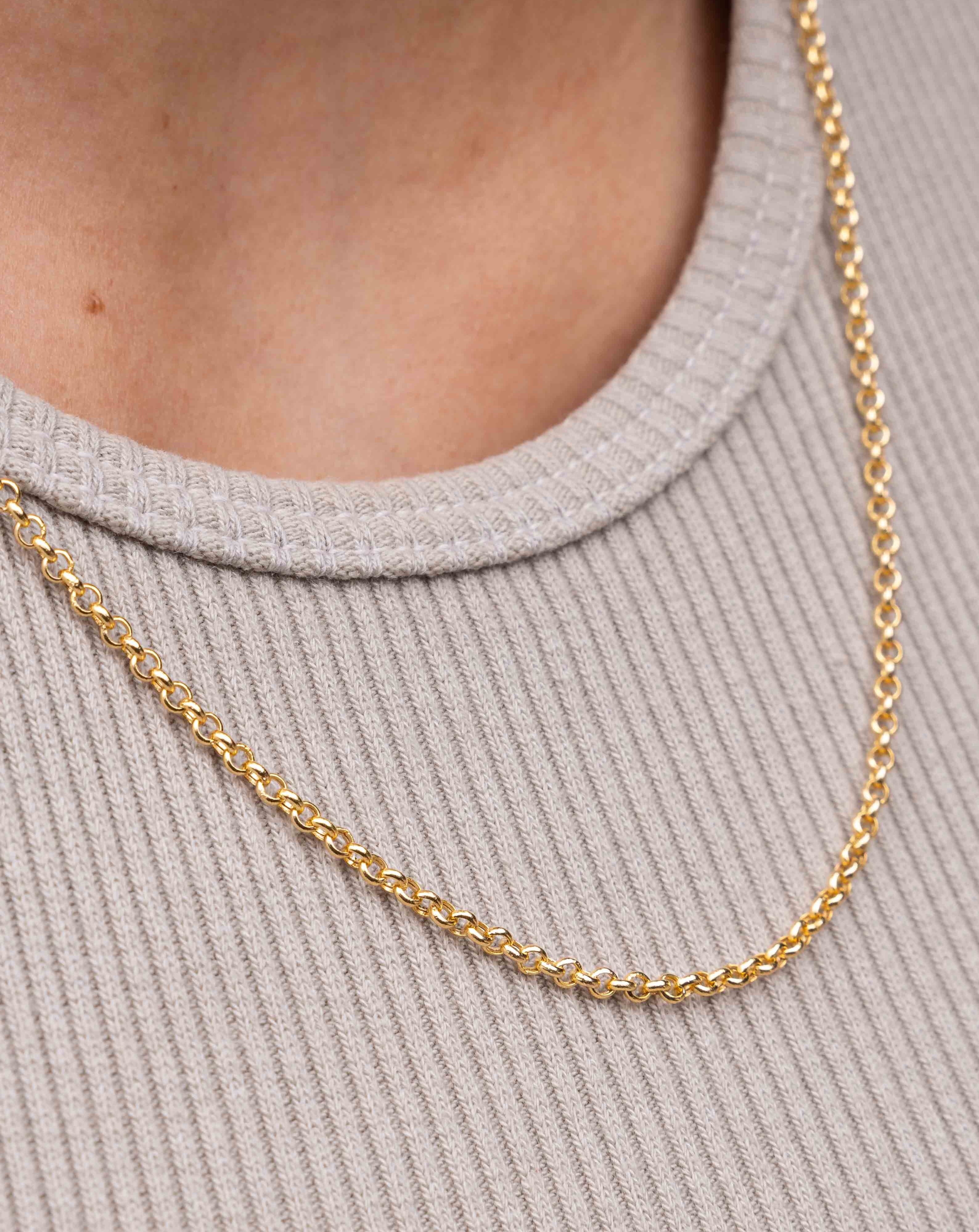 2.5mm Solid Gold Rolo Chain | Sparkle Society