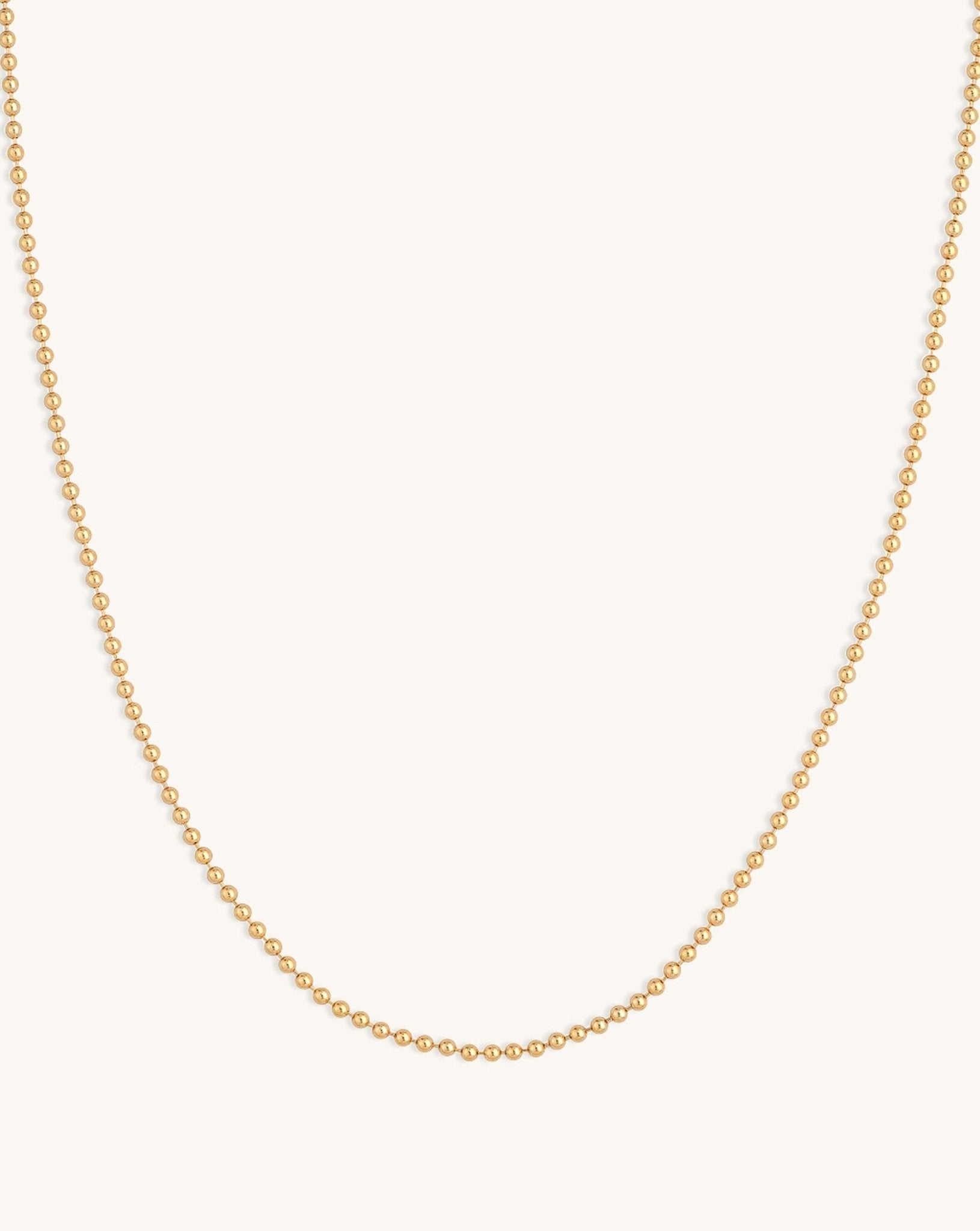 2.0mm Solid Gold Bead Chain - Sparkle Society