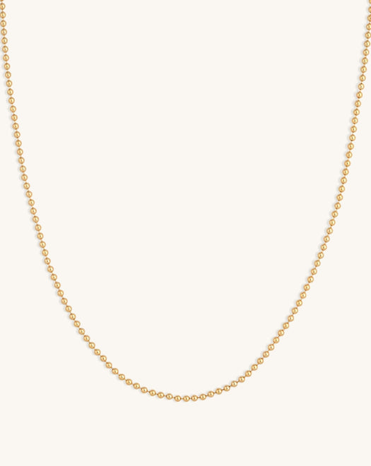 2.0mm Solid Gold Bead Chain - Sparkle Society