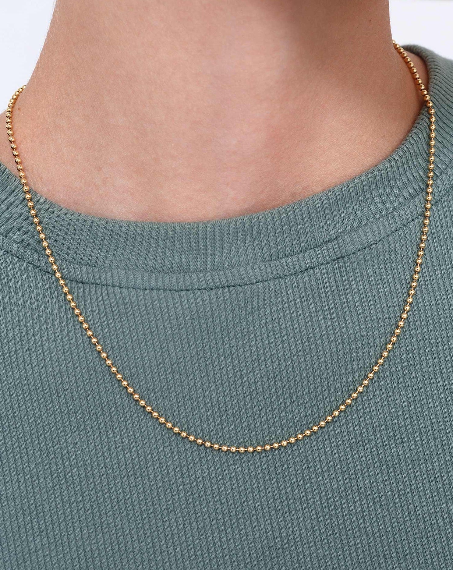 2.0mm Solid Gold Bead Chain - Sparkle Society