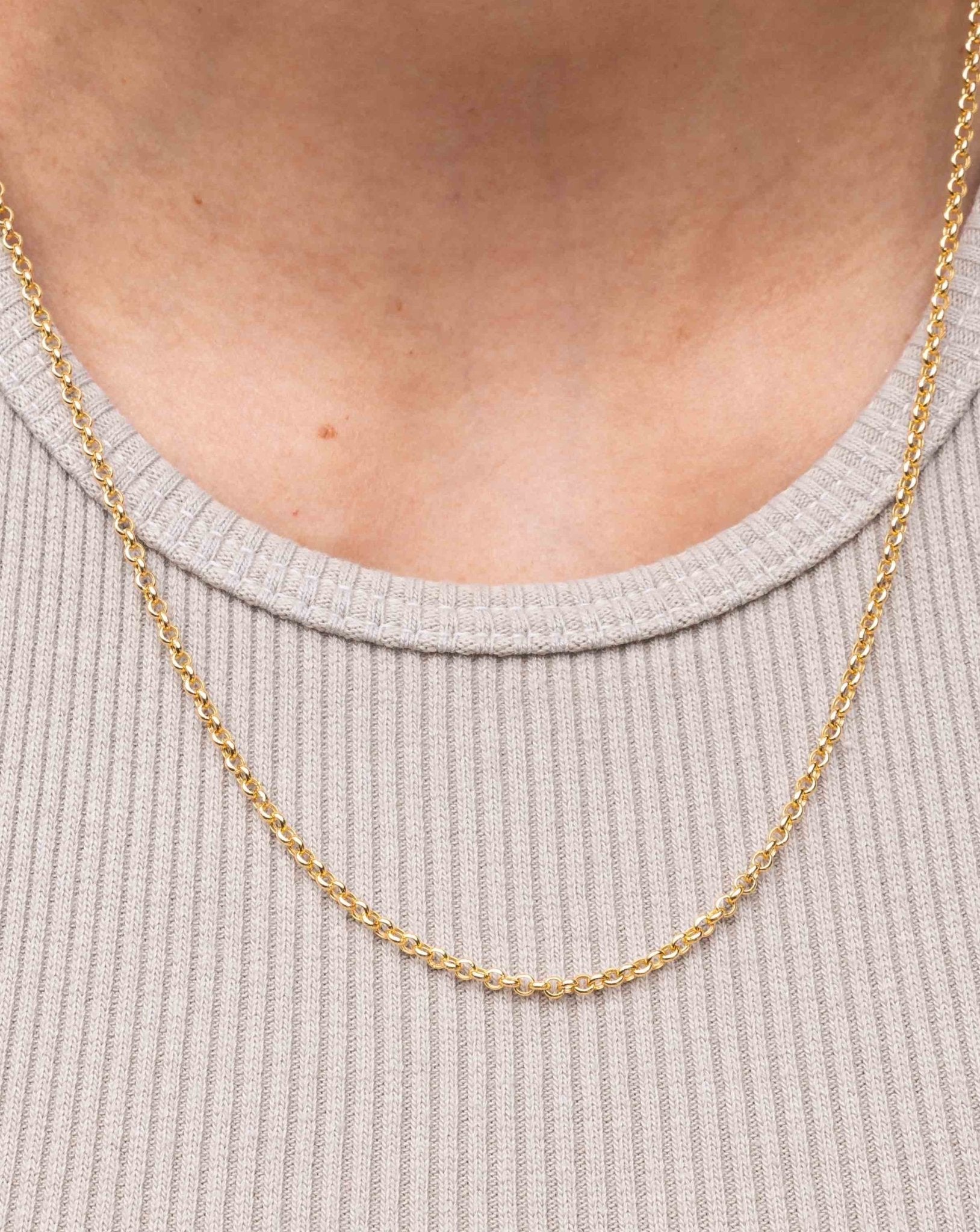 2.5mm Solid Gold Rolo Chain - Sparkle Society