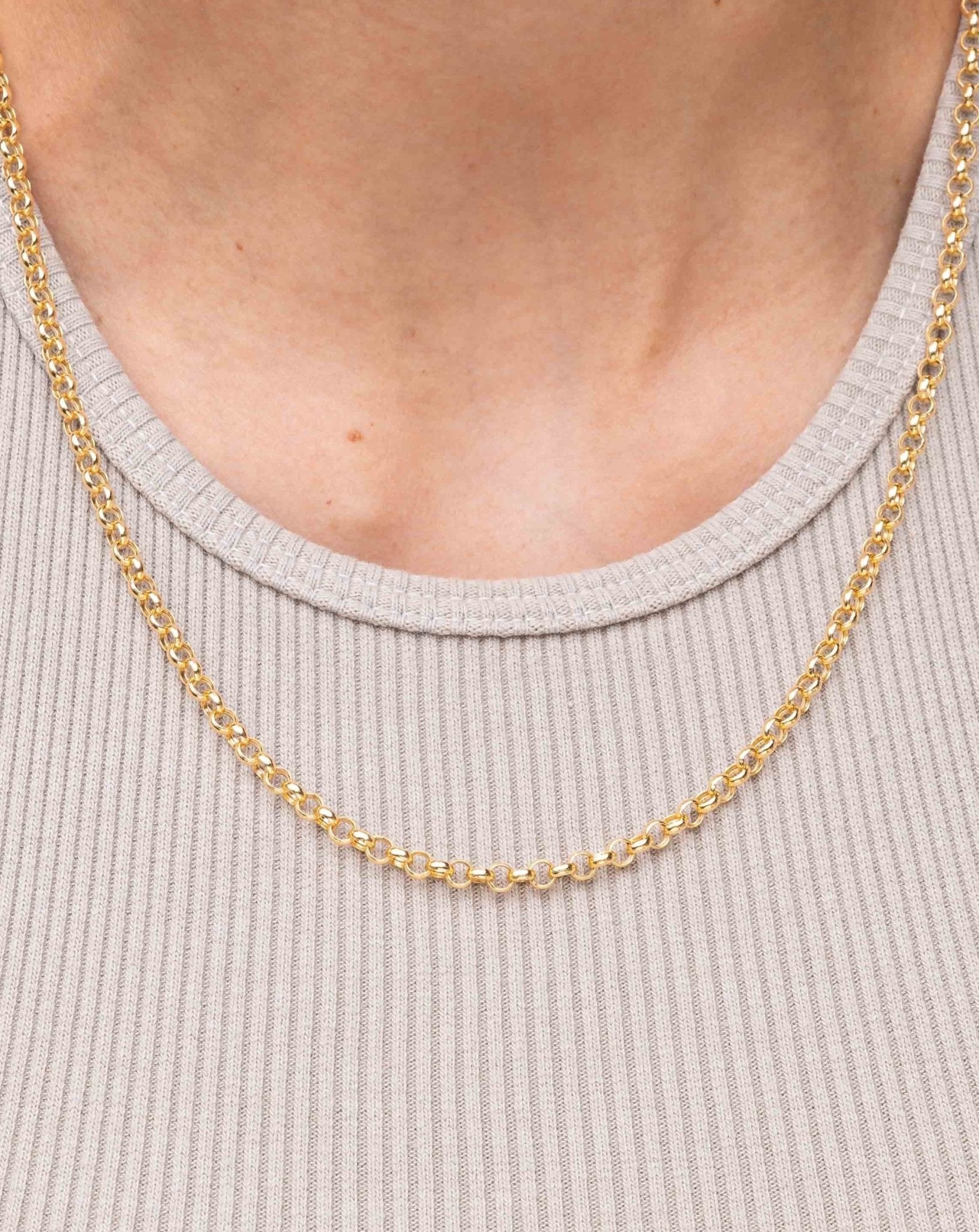 3.75mm Hollow Gold Rolo Necklace - Sparkle Society