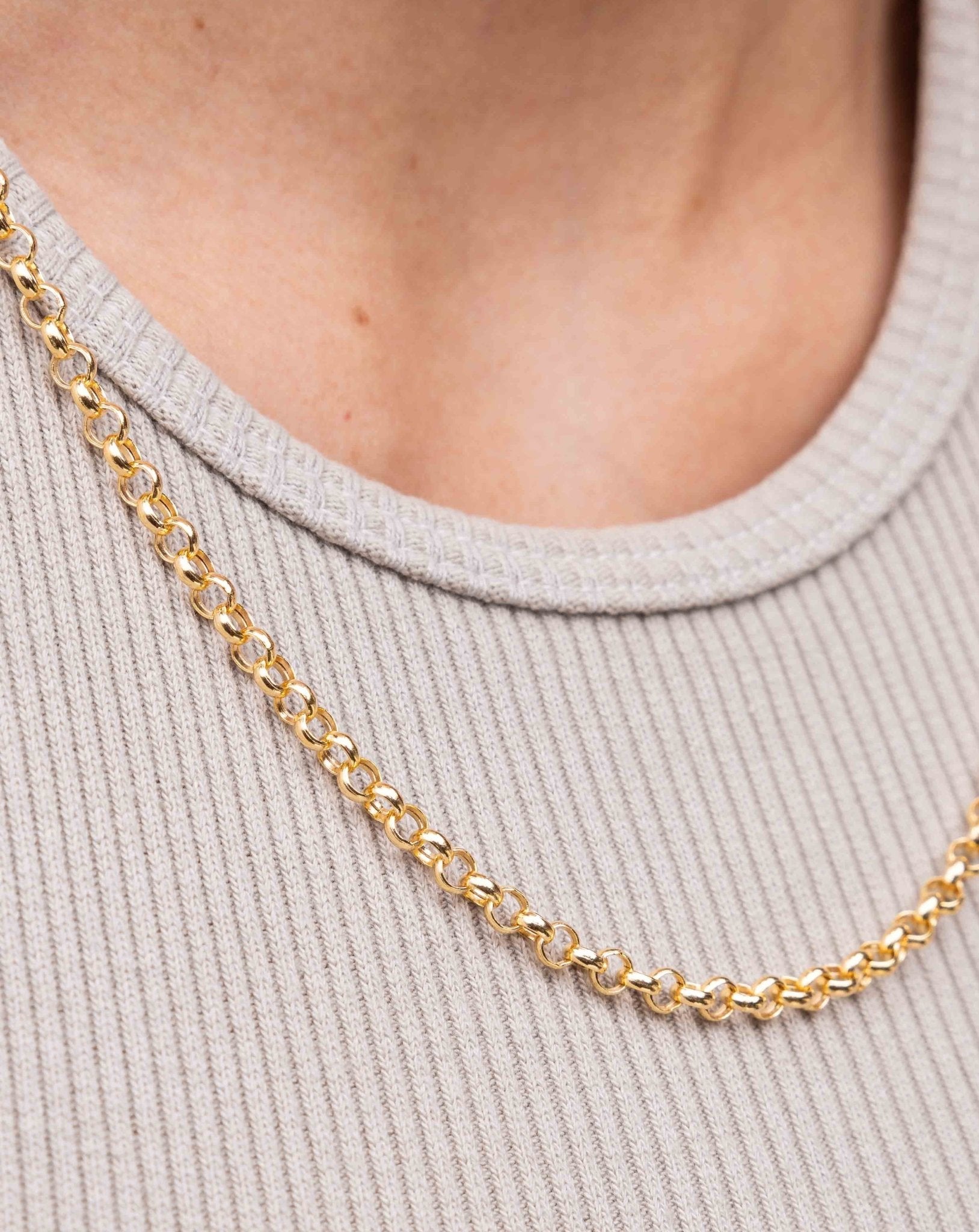 3.75mm Hollow Gold Rolo Necklace - Sparkle Society
