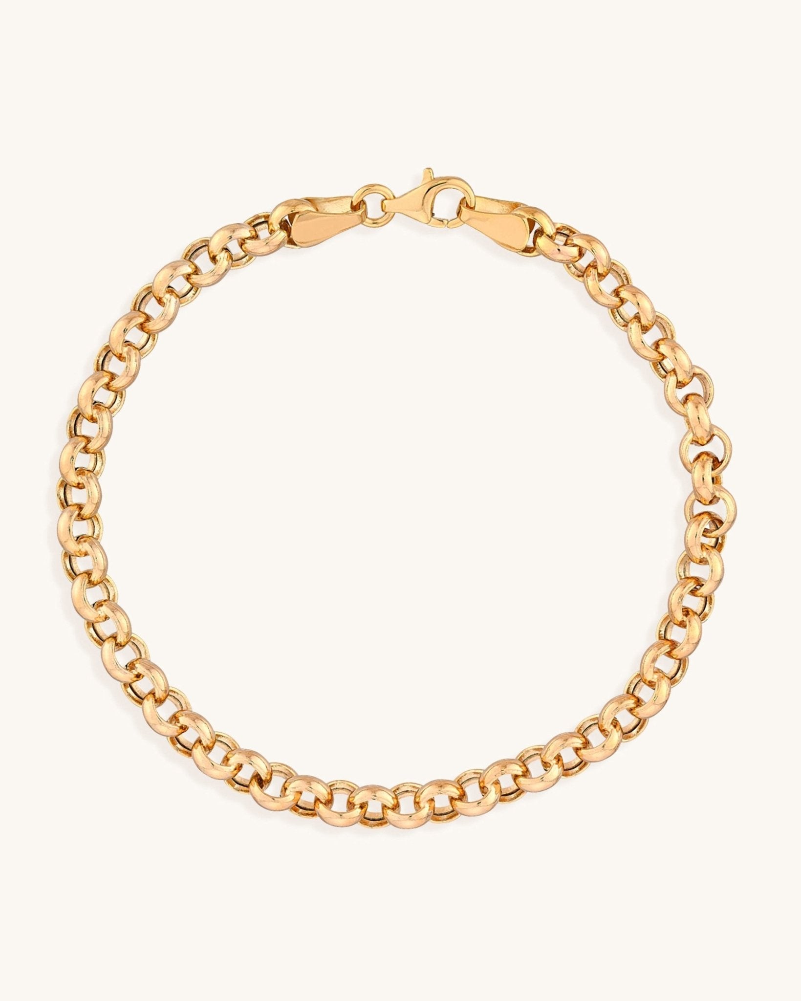 5.2mm Solid Gold Rolo Chain Bracelet - Sparkle Society