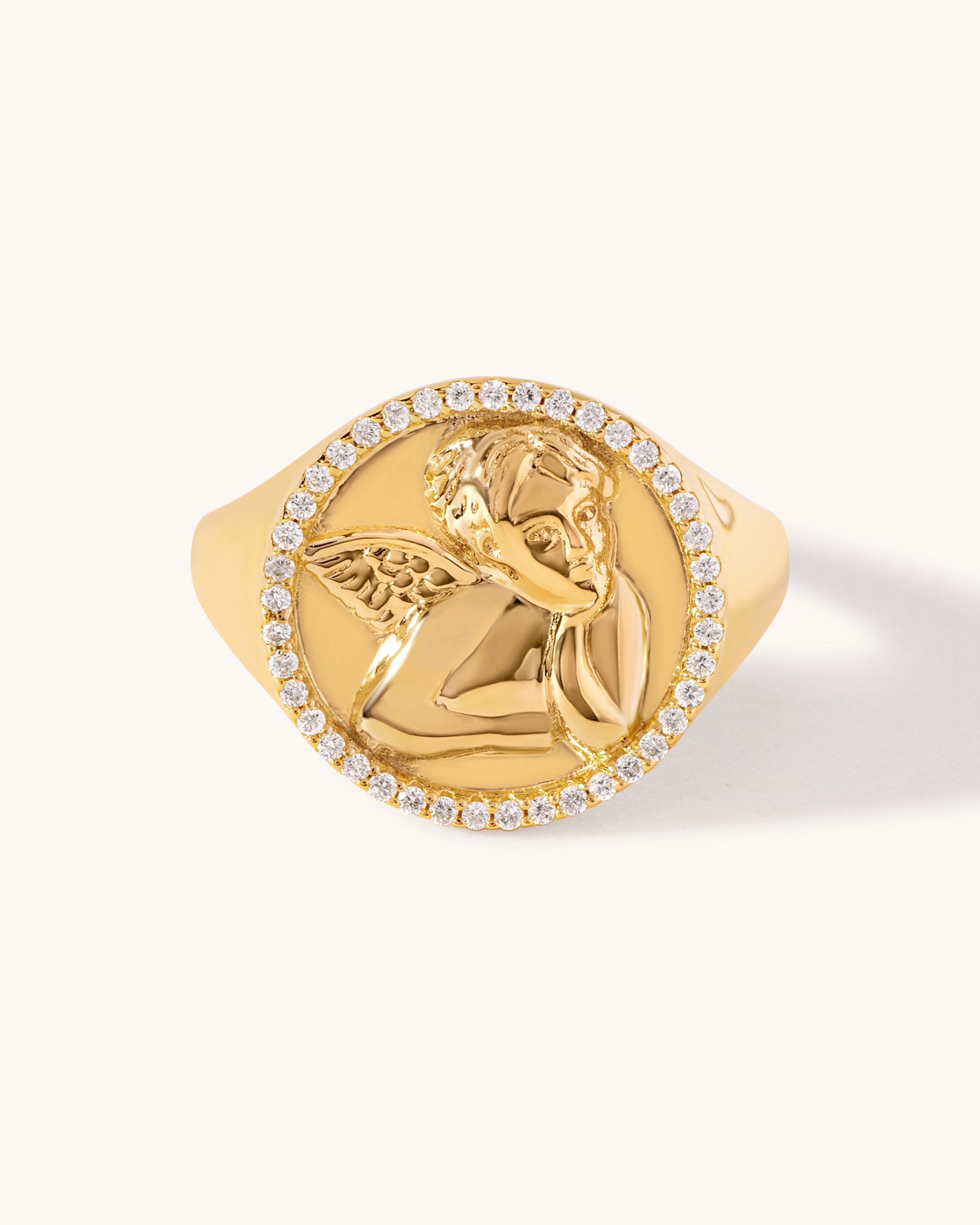 Angel Signet Ring - Sparkle Society