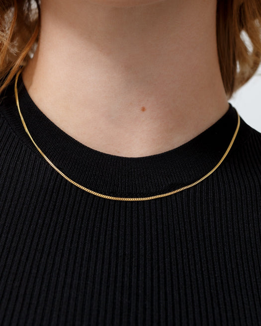Baby Curb Solid Gold Chain - Sparkle Society