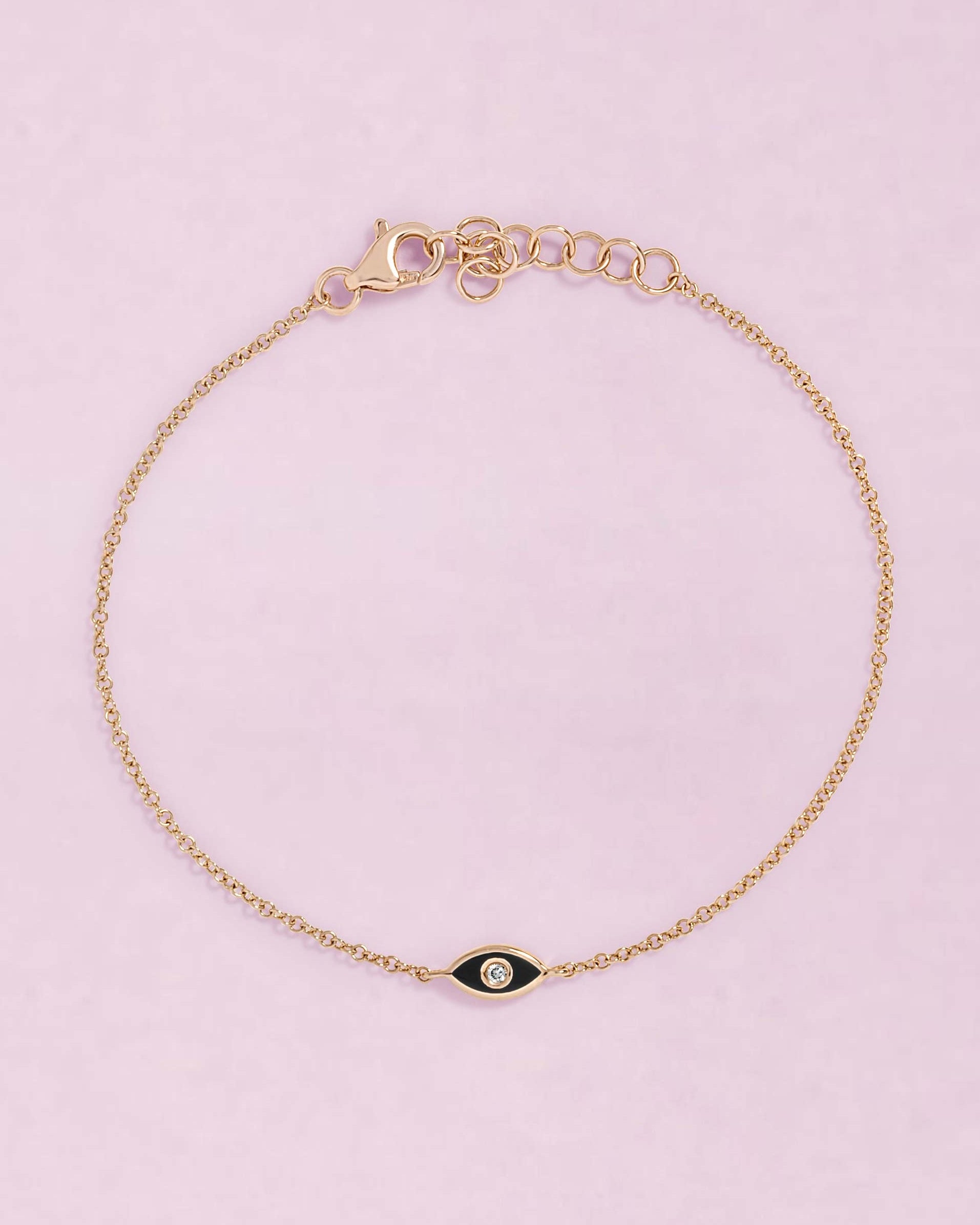 Black Enamel Evil Eye Bracelet - Sparkle Society