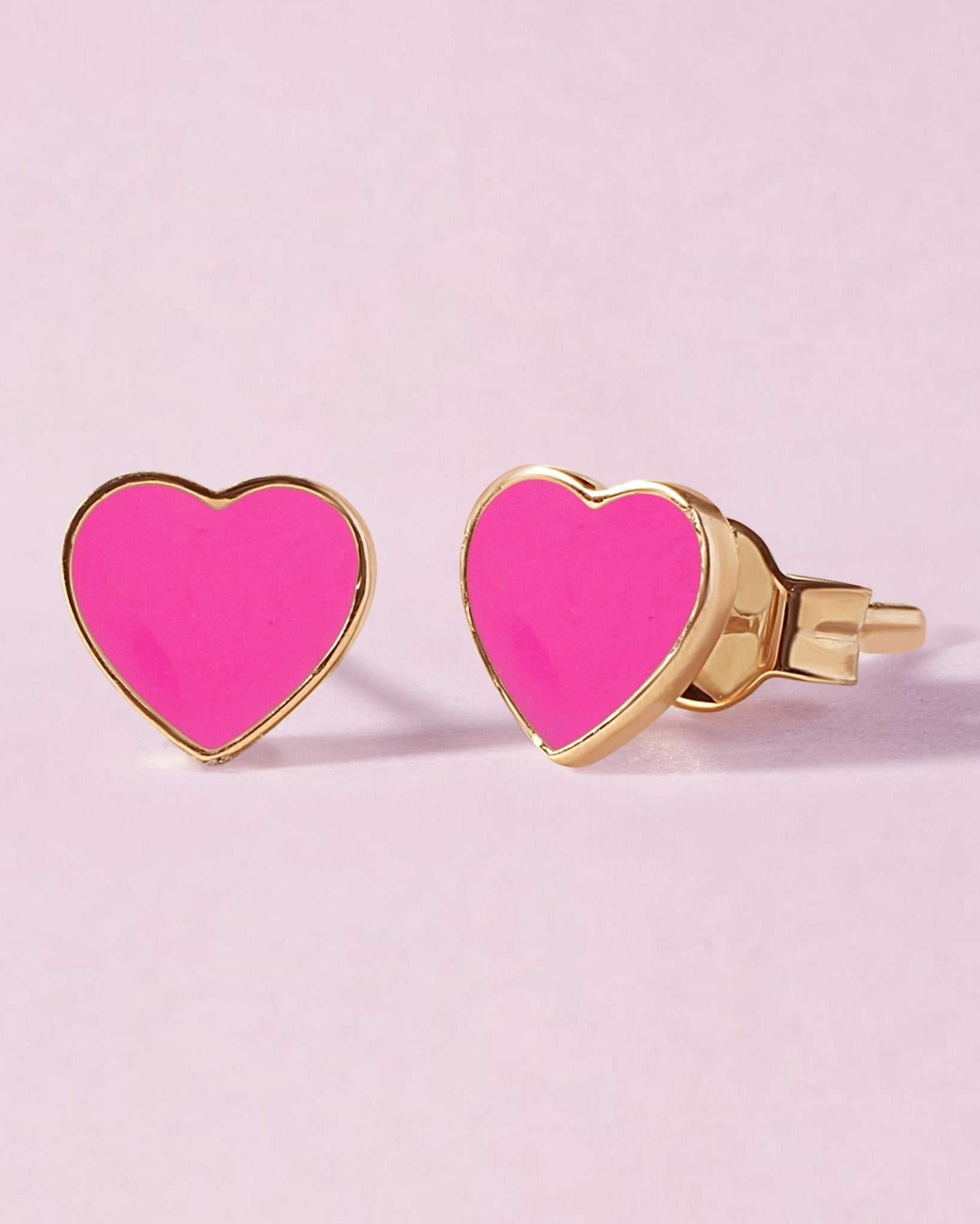 Delicate Enamel Heart Studs - Sparkle Society