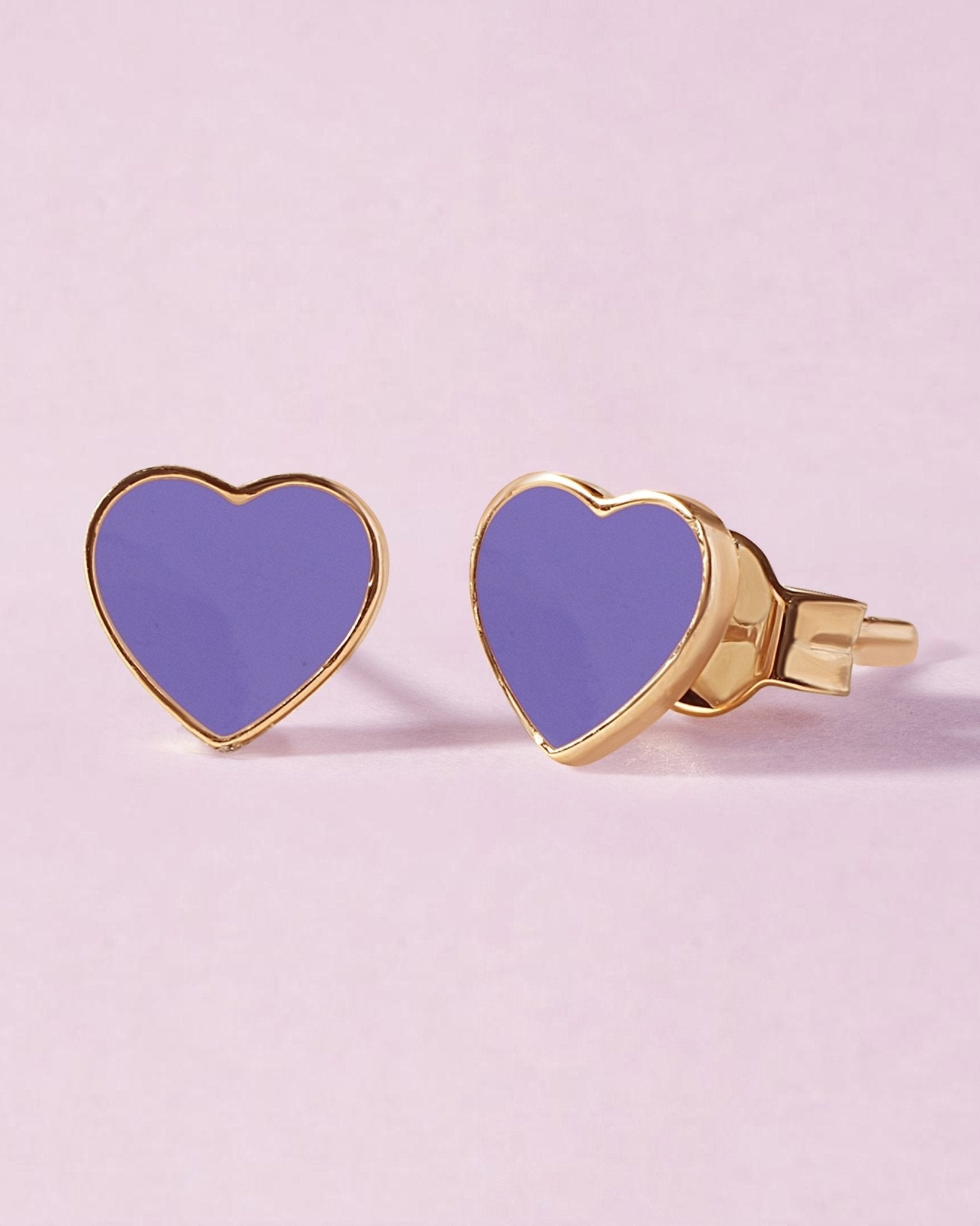 Delicate Enamel Heart Studs - Sparkle Society