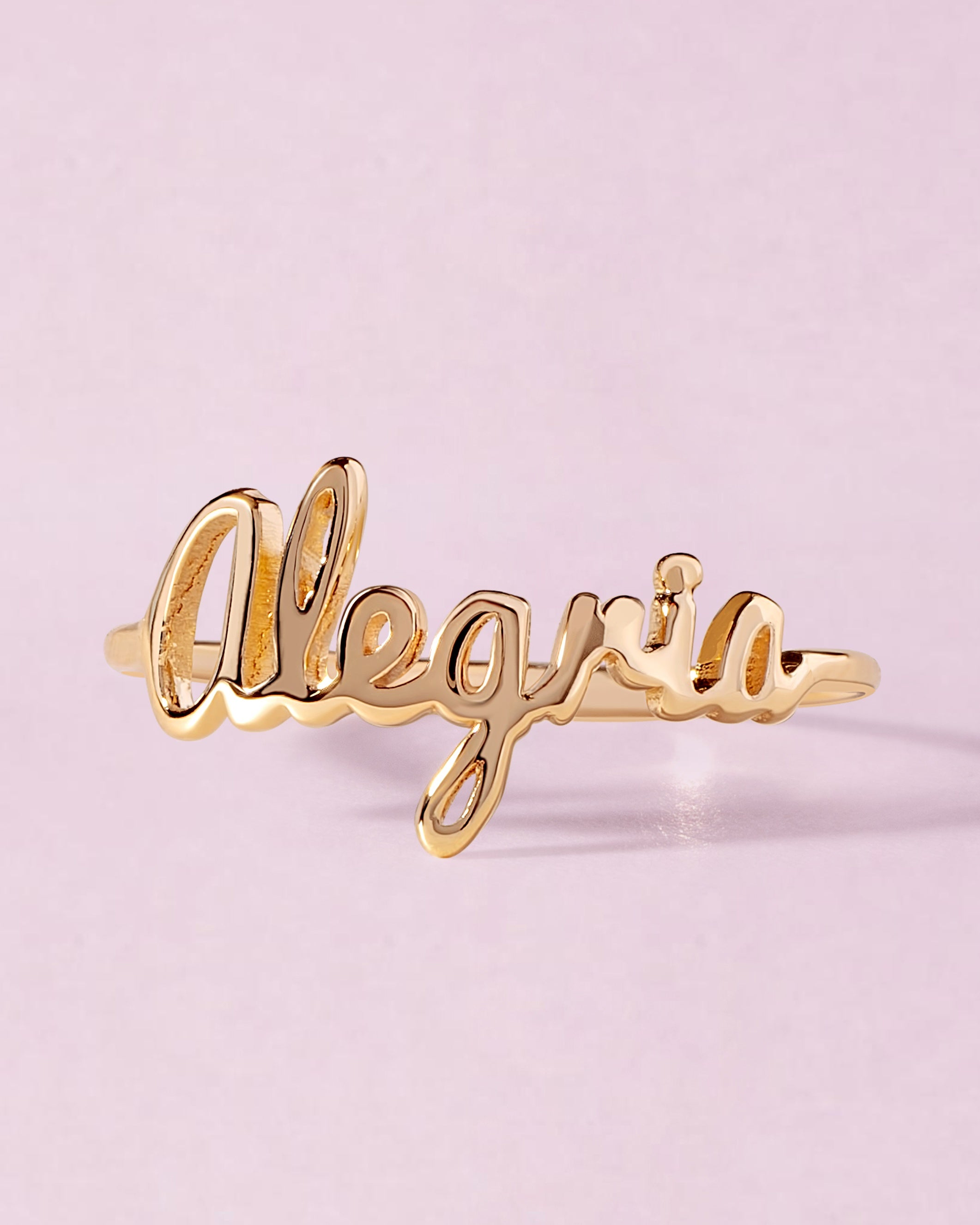 Delicate Gold Wire Name Ring - Sparkle Society