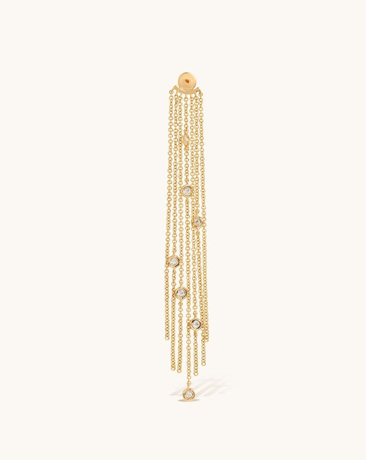 Diamond Bezel Chain Fringe Earring Jacket - Sparkle Society