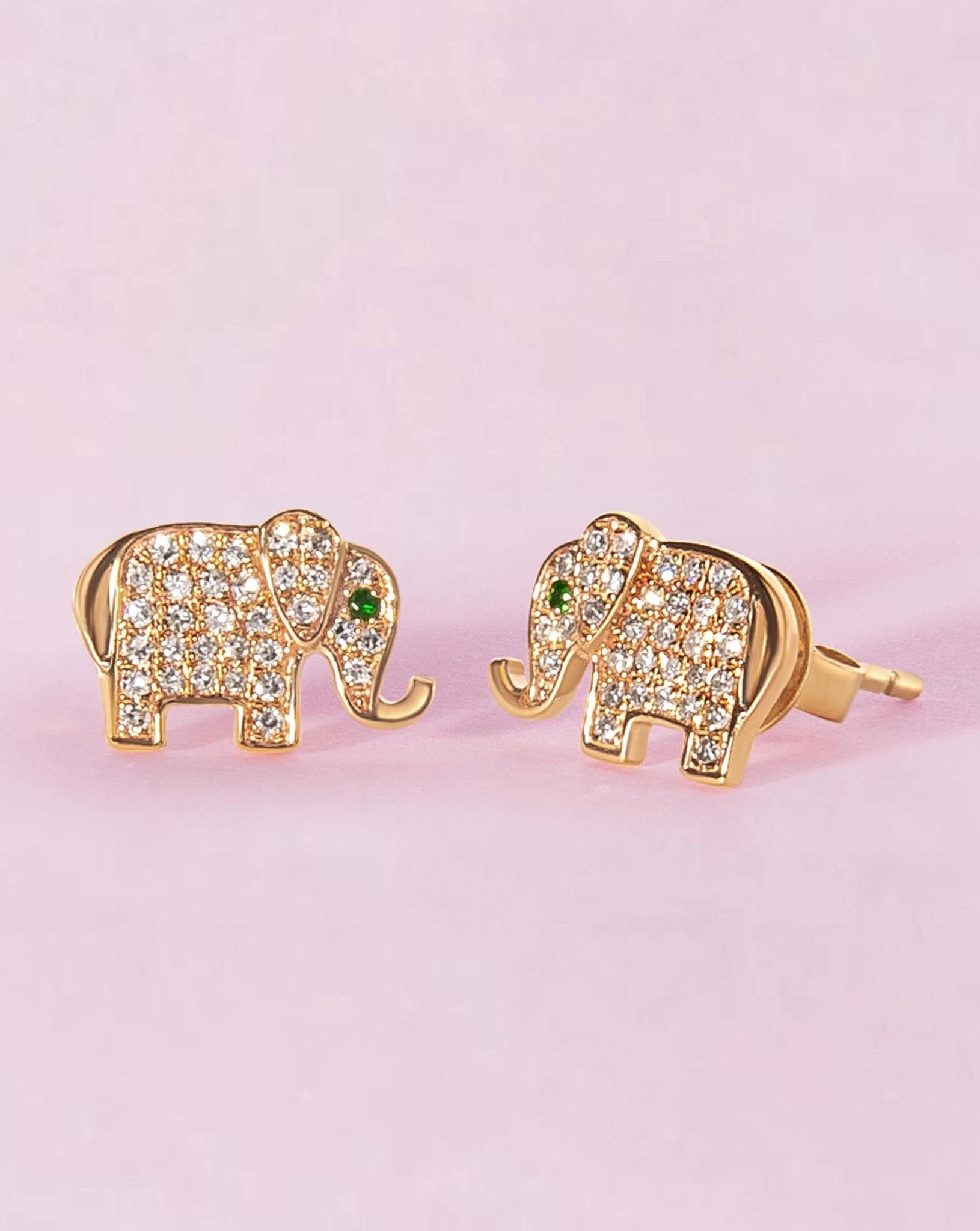 Diamond Elephant Studs - Sparkle Society