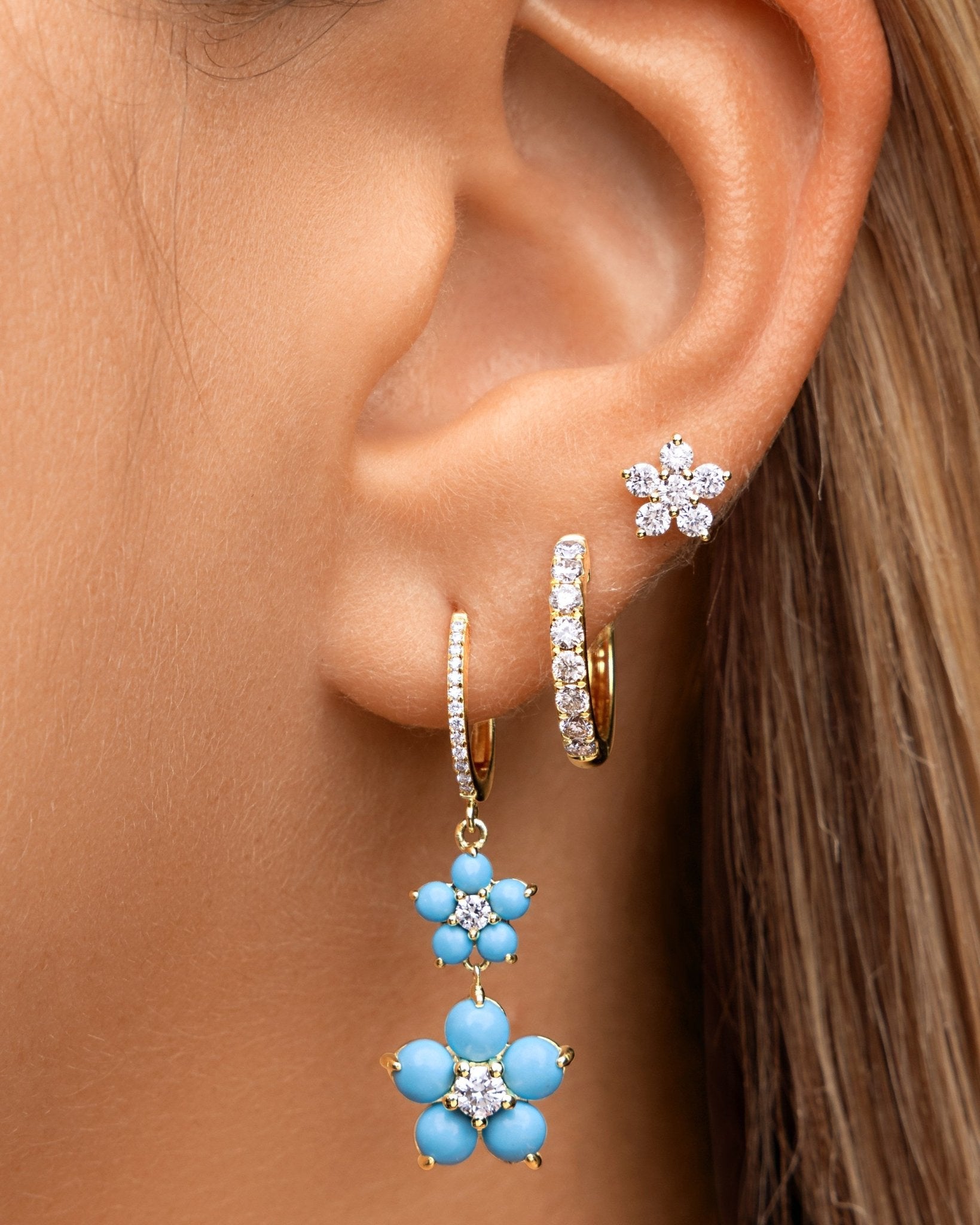 Diamond Flower Studs - Sparkle Society