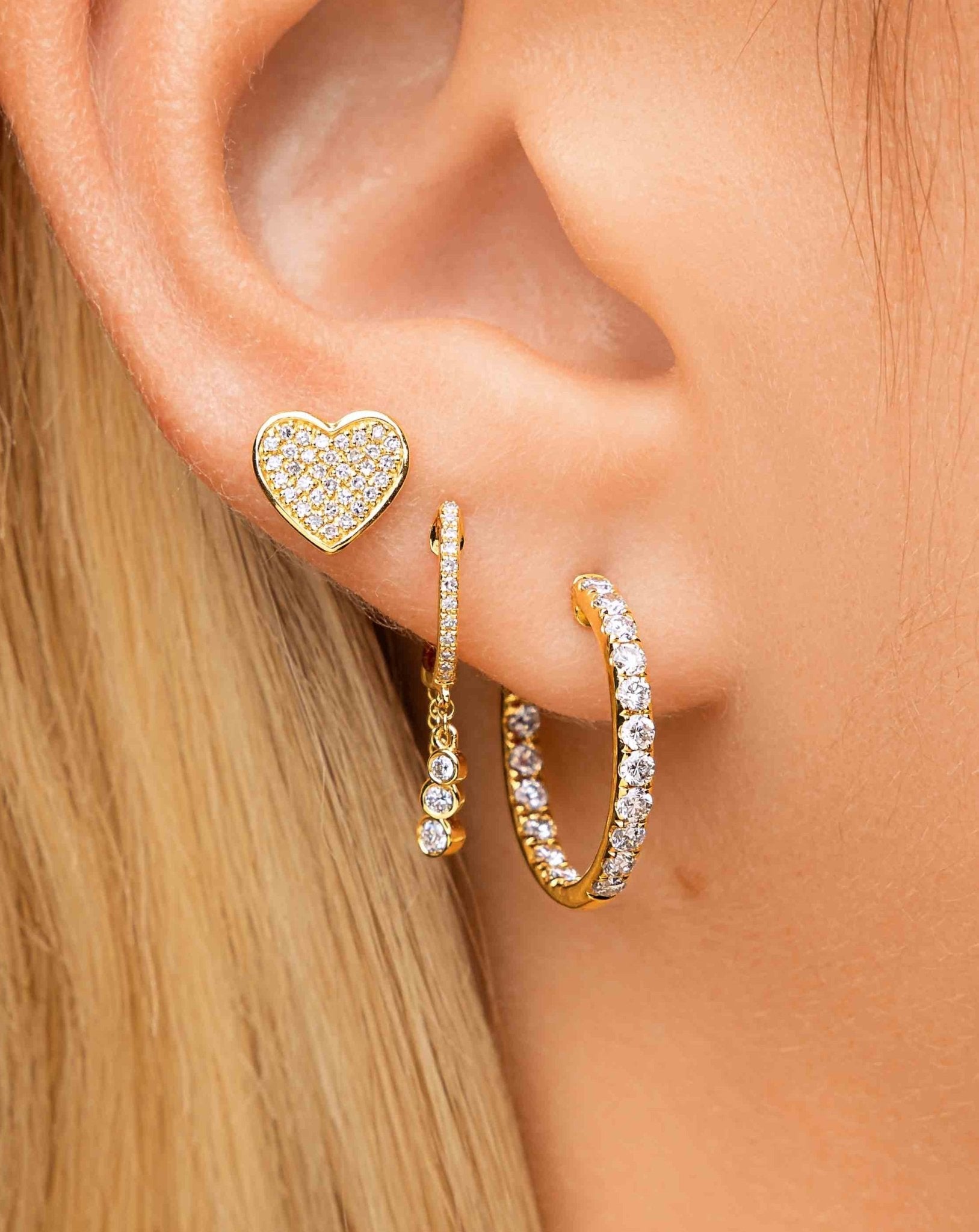 Diamond Inside Out Hoops - Sparkle Society