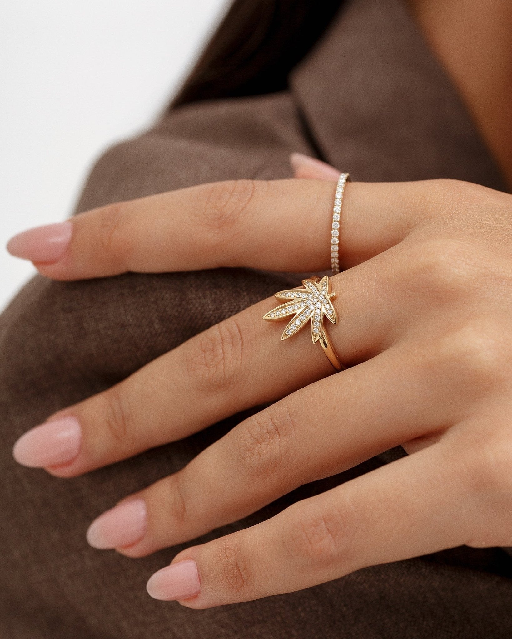 Diamond Joy Leaf Ring - Sparkle Society