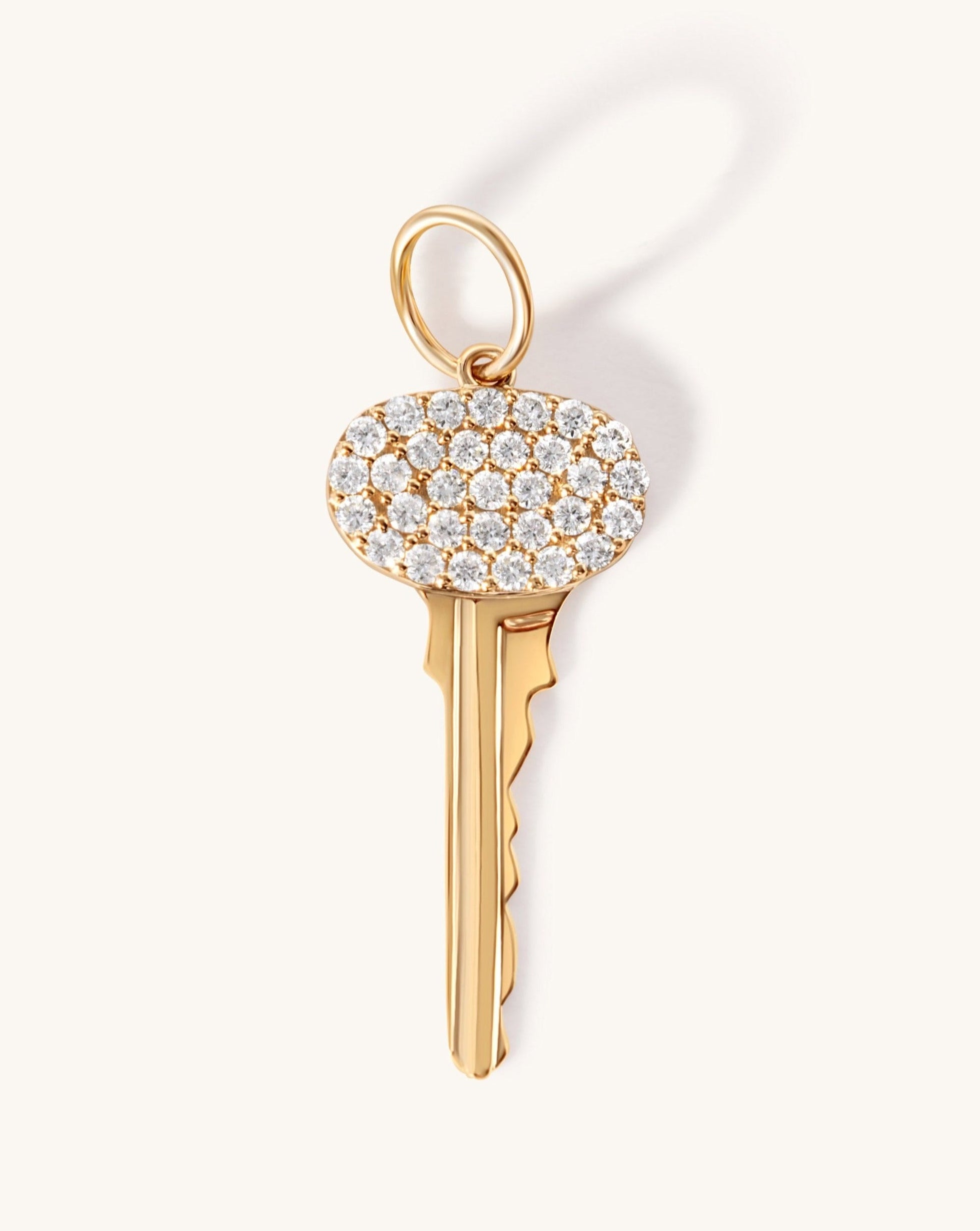 Diamond Key Necklace Charm - Sparkle Society