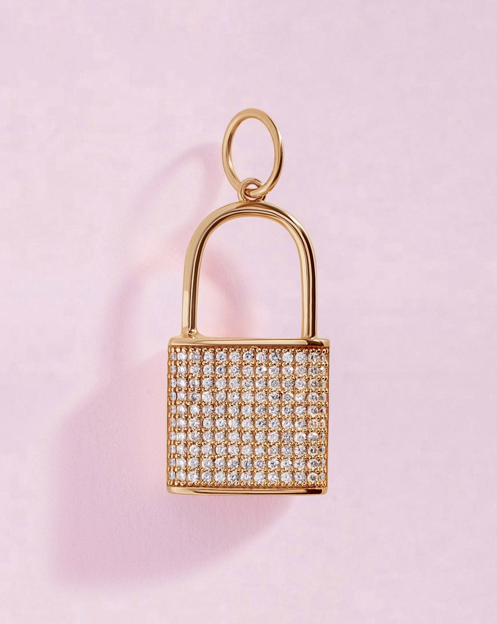 Diamond Lock Necklace Charm - Sparkle Society