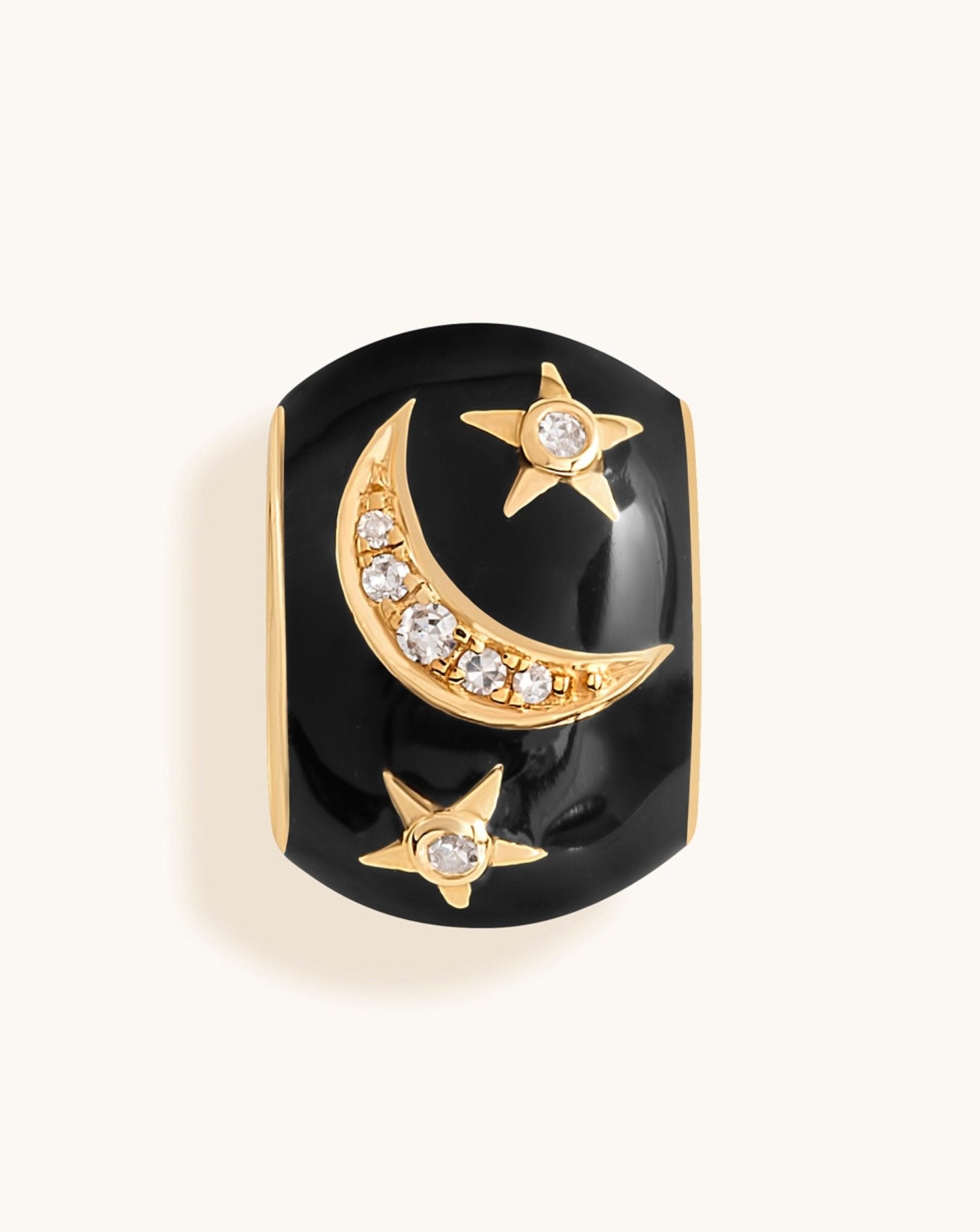 Diamond Moon Enamel Spacer Charm - Sparkle Society