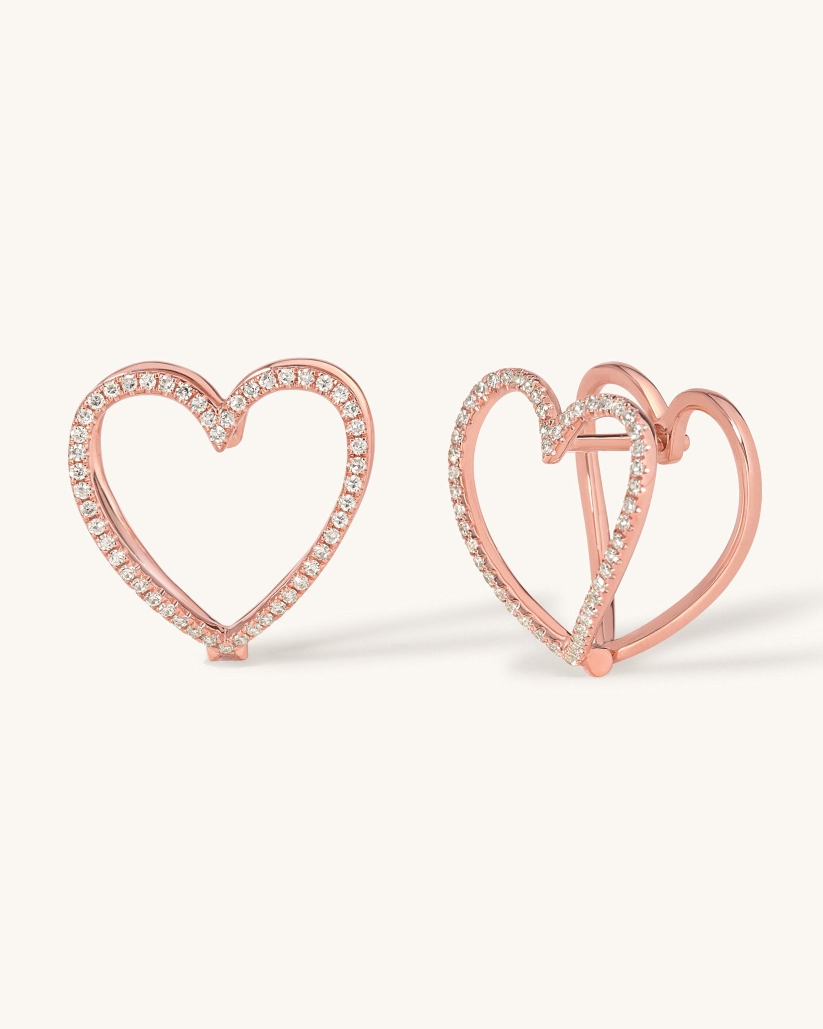 Diamond Open Heart Clip On Post Earrings - Sparkle Society