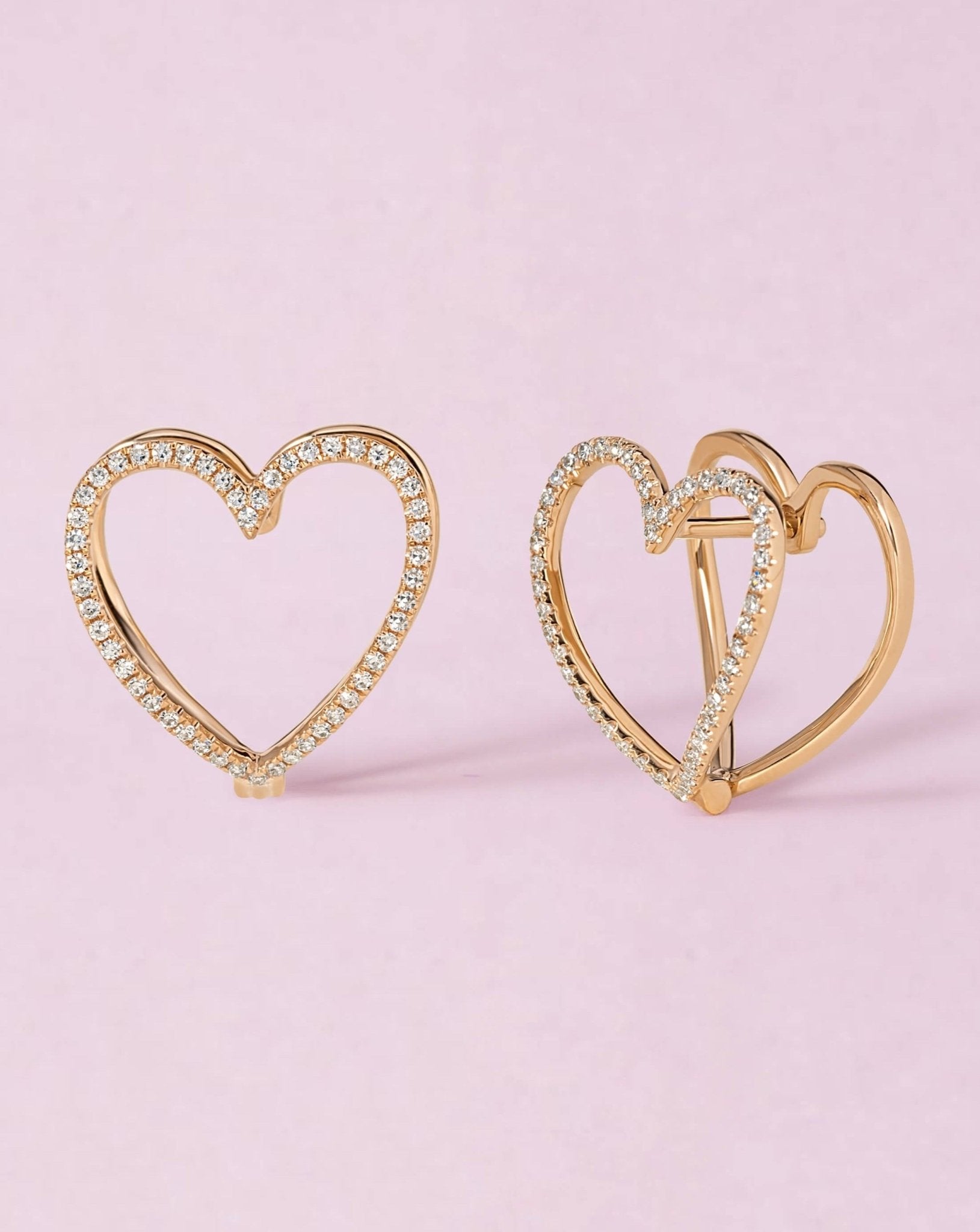 Diamond Open Heart Clip On Post Earrings - Sparkle Society