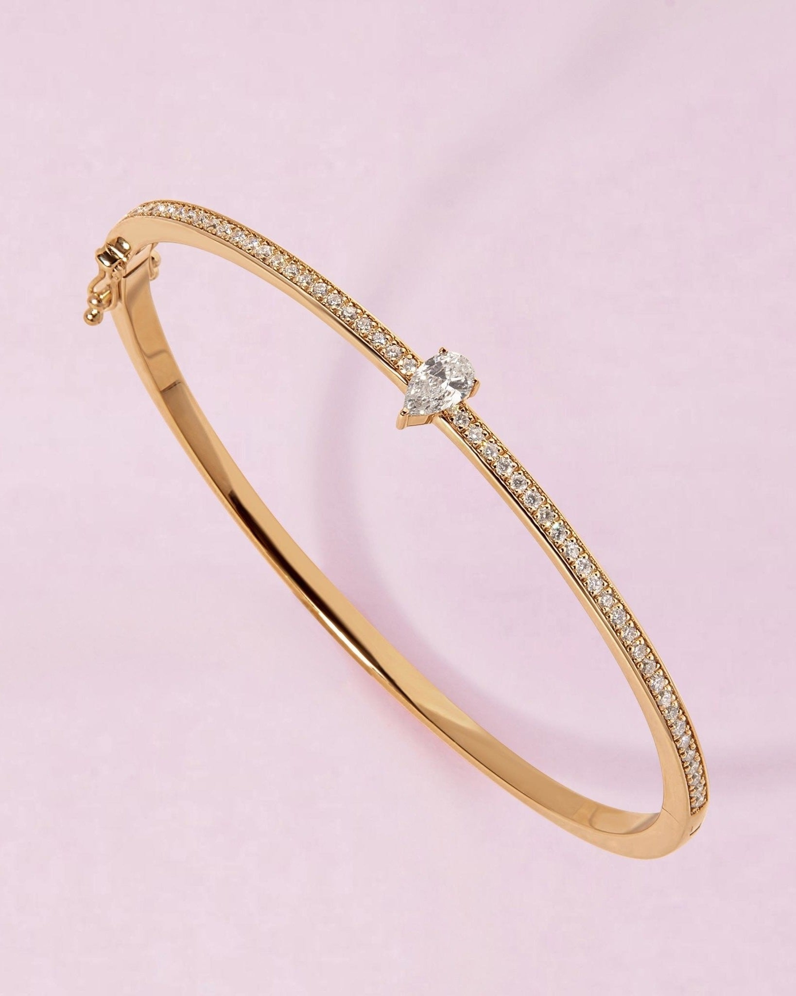 Diamond Pear Pave Bangle - Sparkle Society