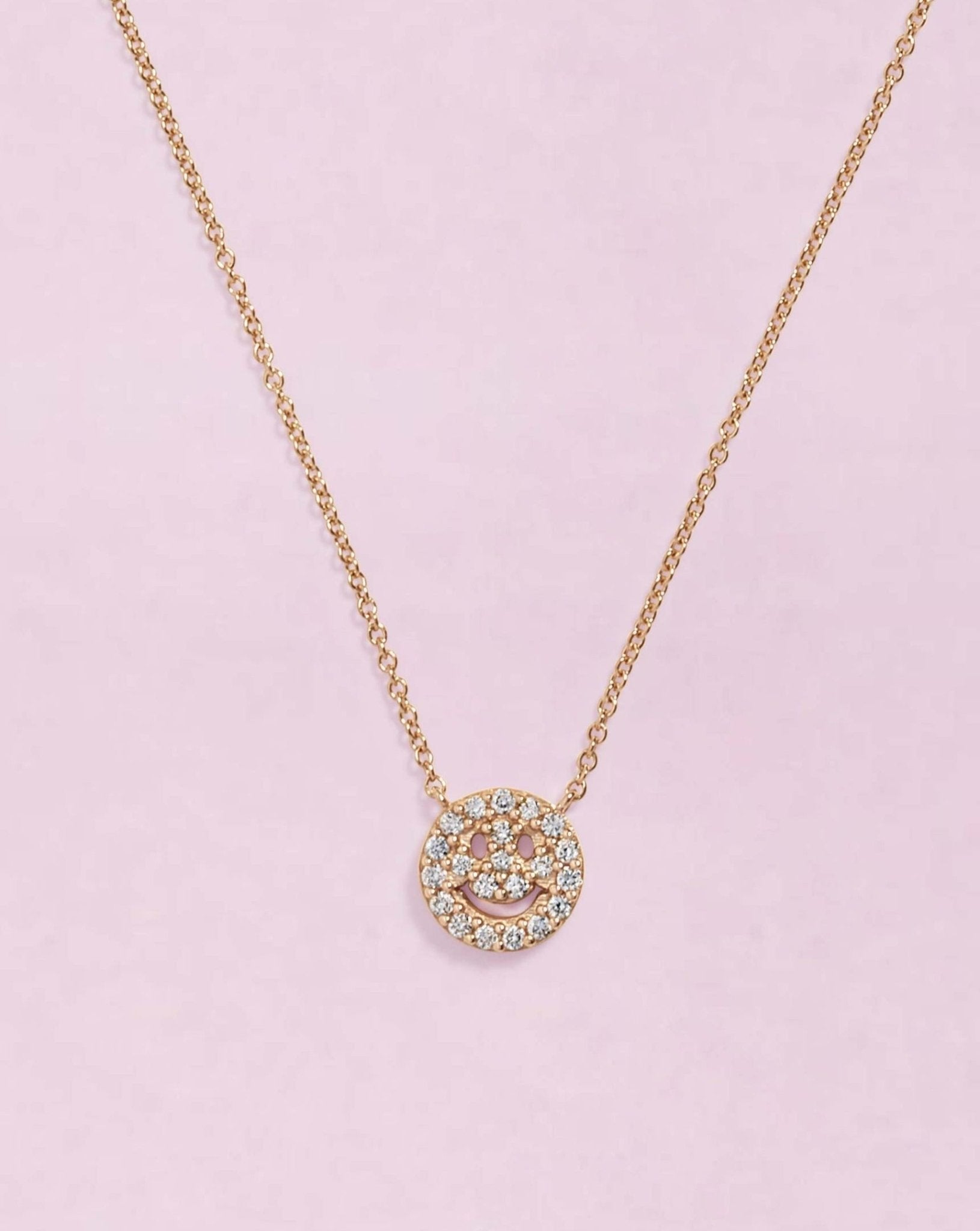 Diamond Smiley Face Necklace - Sparkle Society