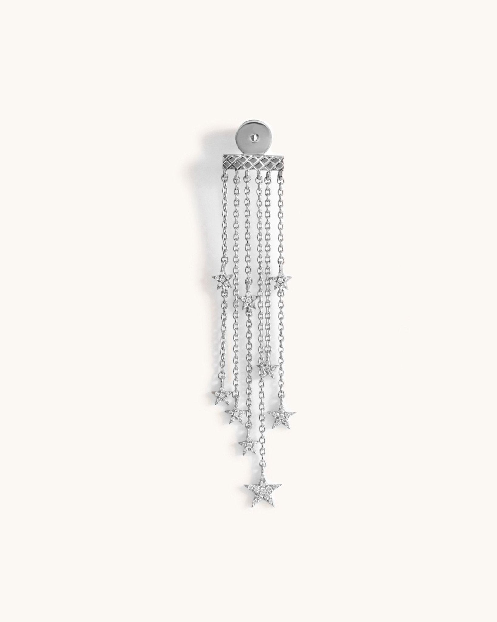 Diamond Star Chain Fringe Earring Jacket - Sparkle Society