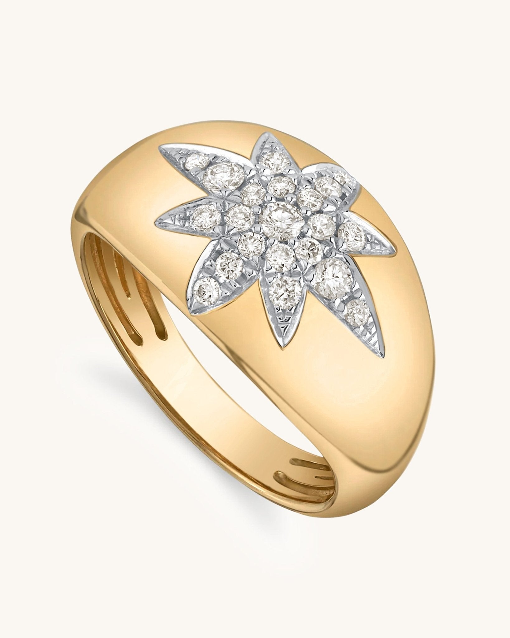 Diamond Star Gold Signet Ring - Sparkle Society