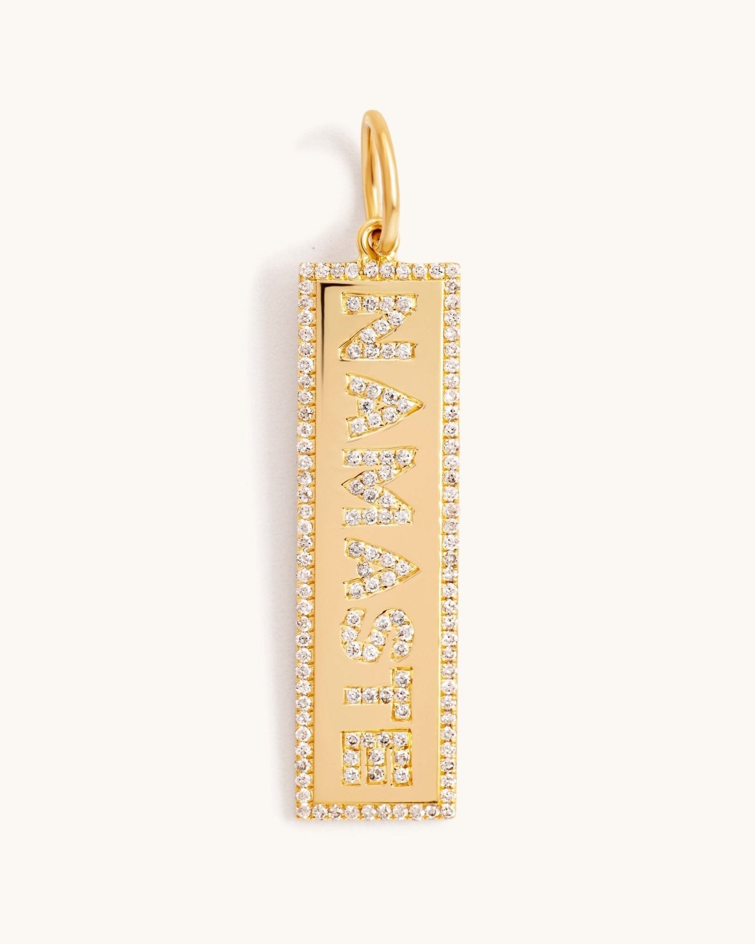 Diamond Vertical Custom Plate Necklace Charm - Sparkle Society