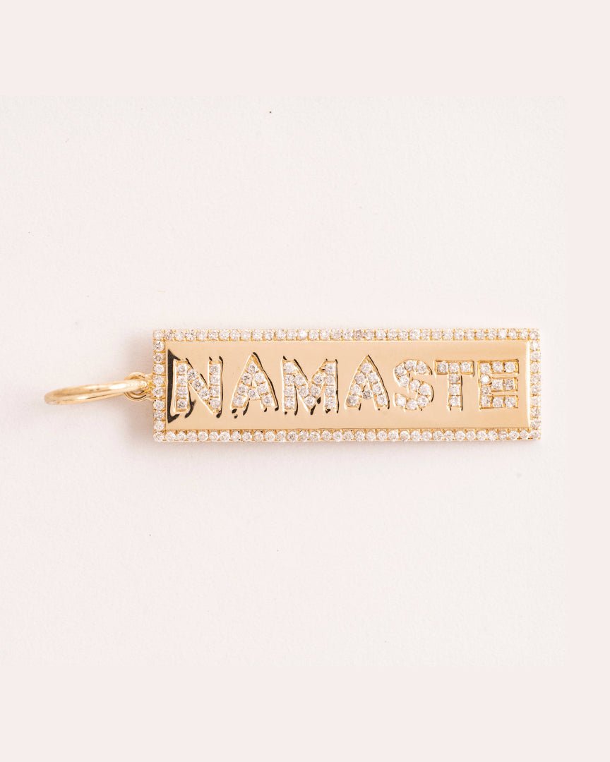 Diamond Vertical Custom Plate Necklace Charm - Sparkle Society