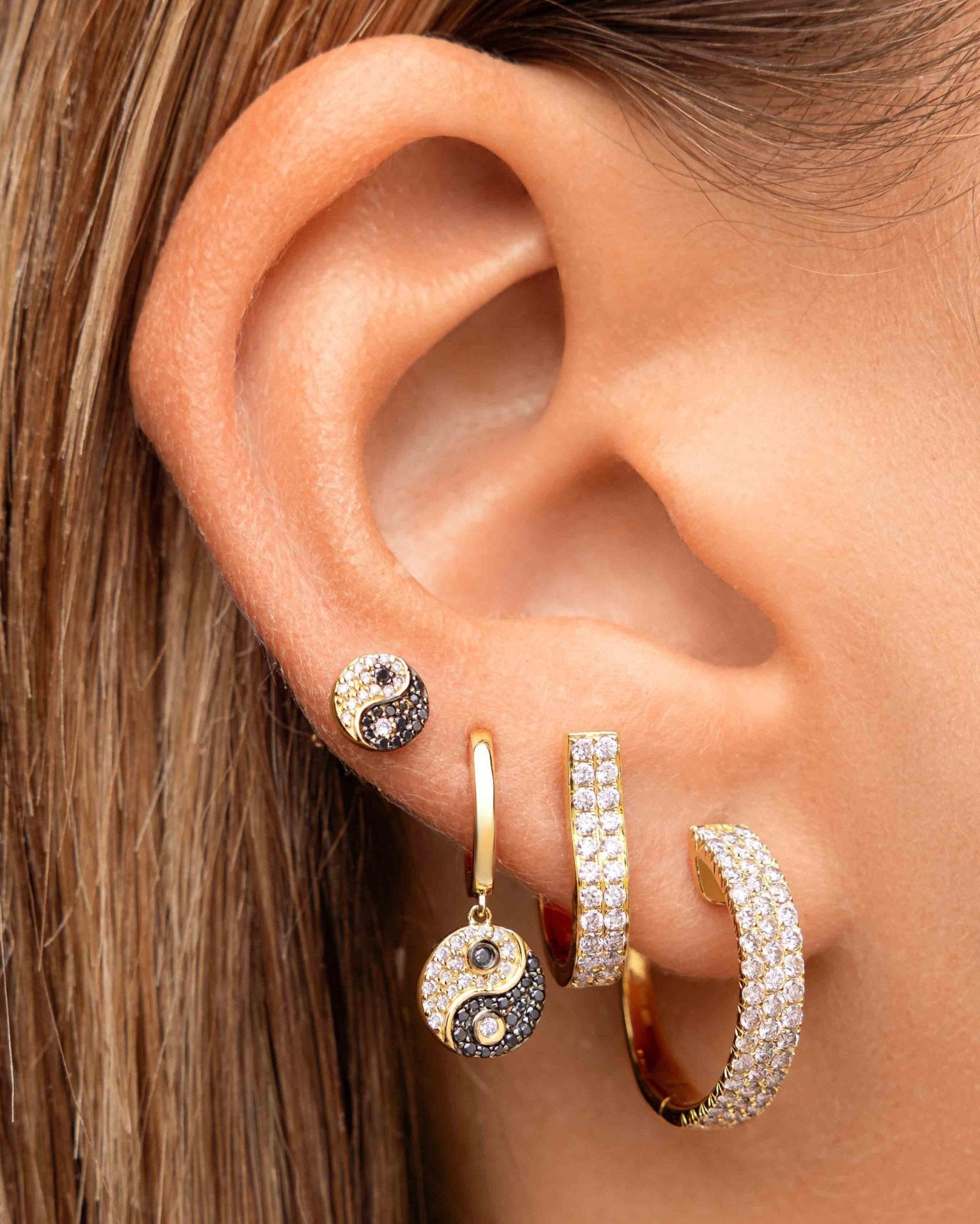 Diamond Yin & Yang Studs - Sparkle Society