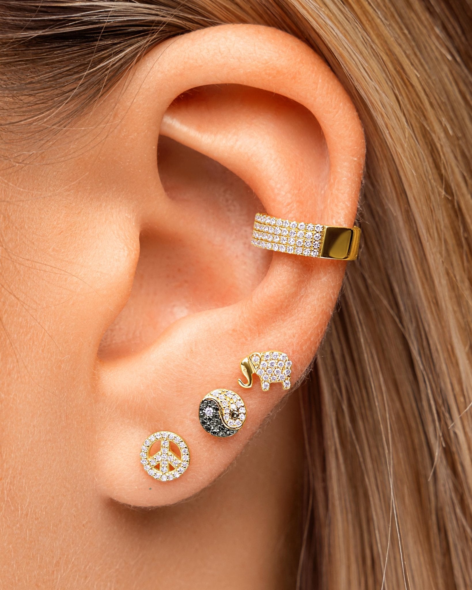 Diamond Yin & Yang Studs - Sparkle Society