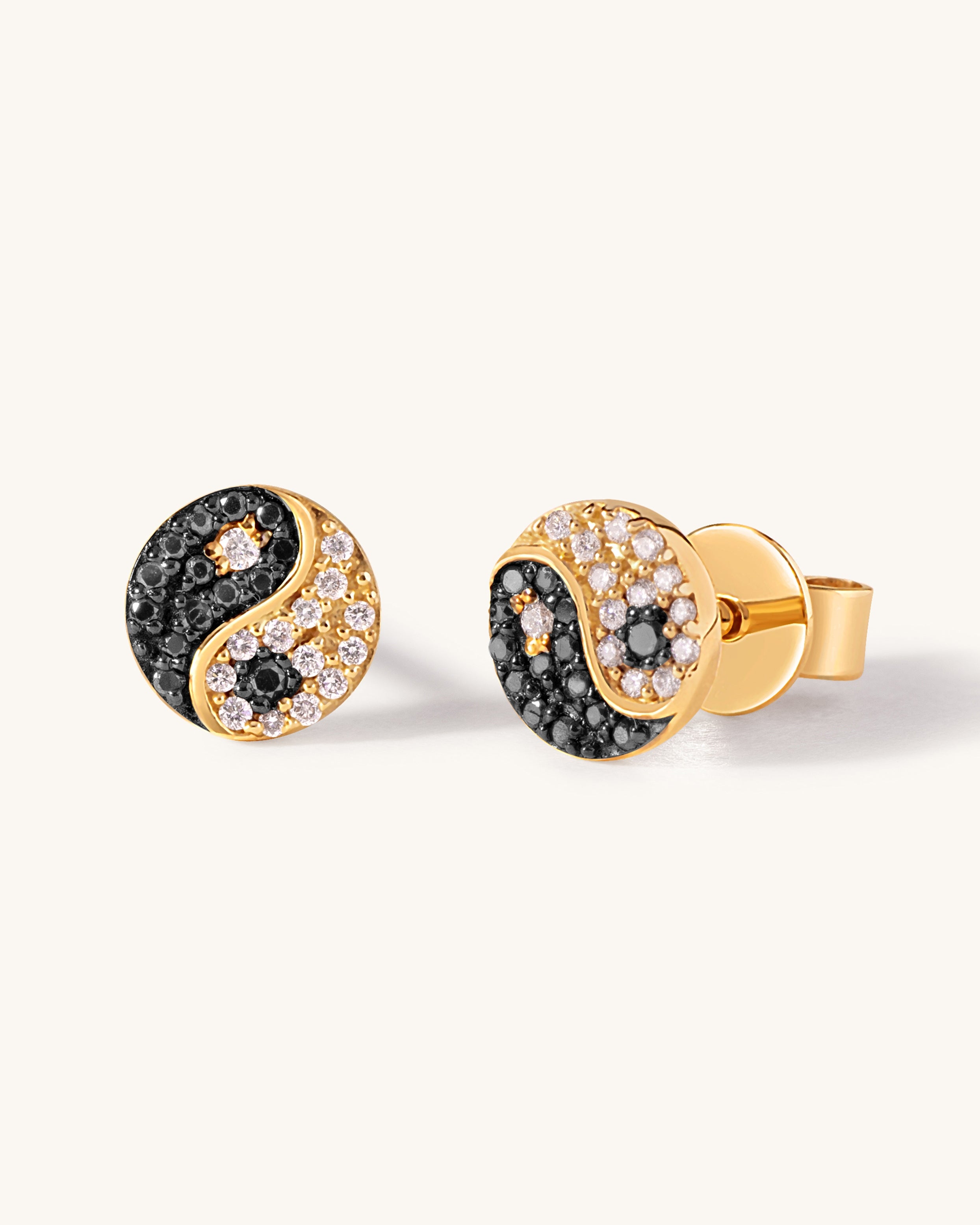 Diamond Yin & Yang Studs - Sparkle Society