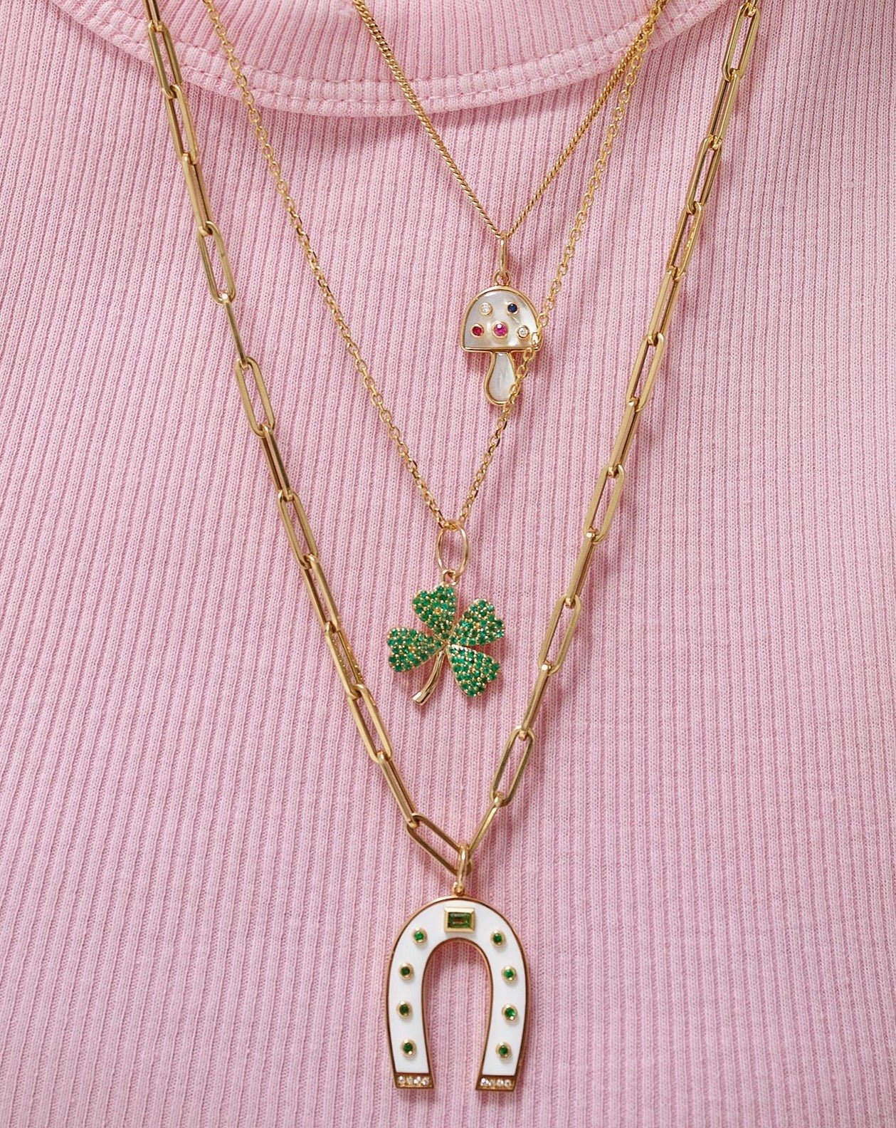 Emerald Clover Necklace Charm - Sparkle Society