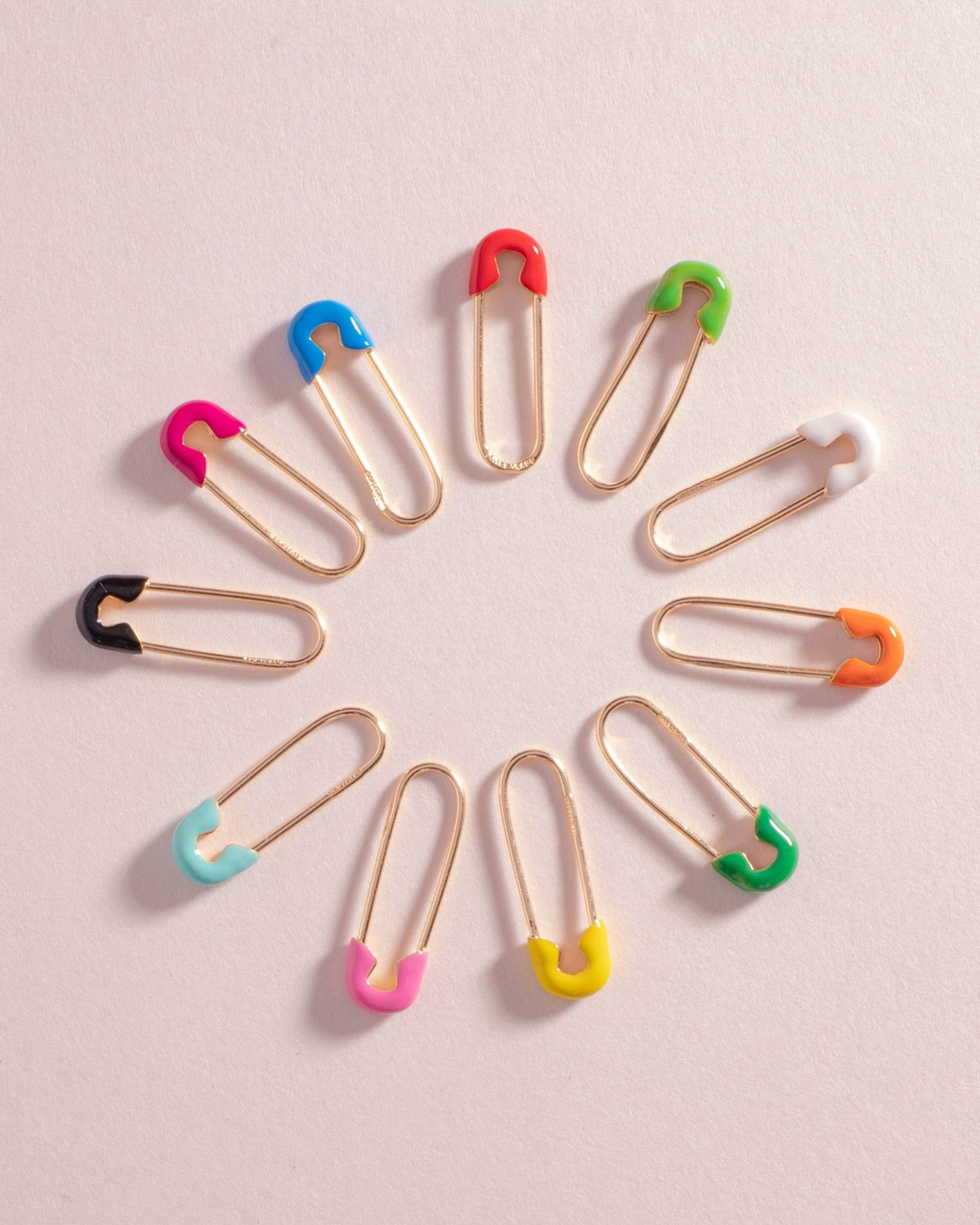 Enamel Safety Pin Earrings - Sparkle Society