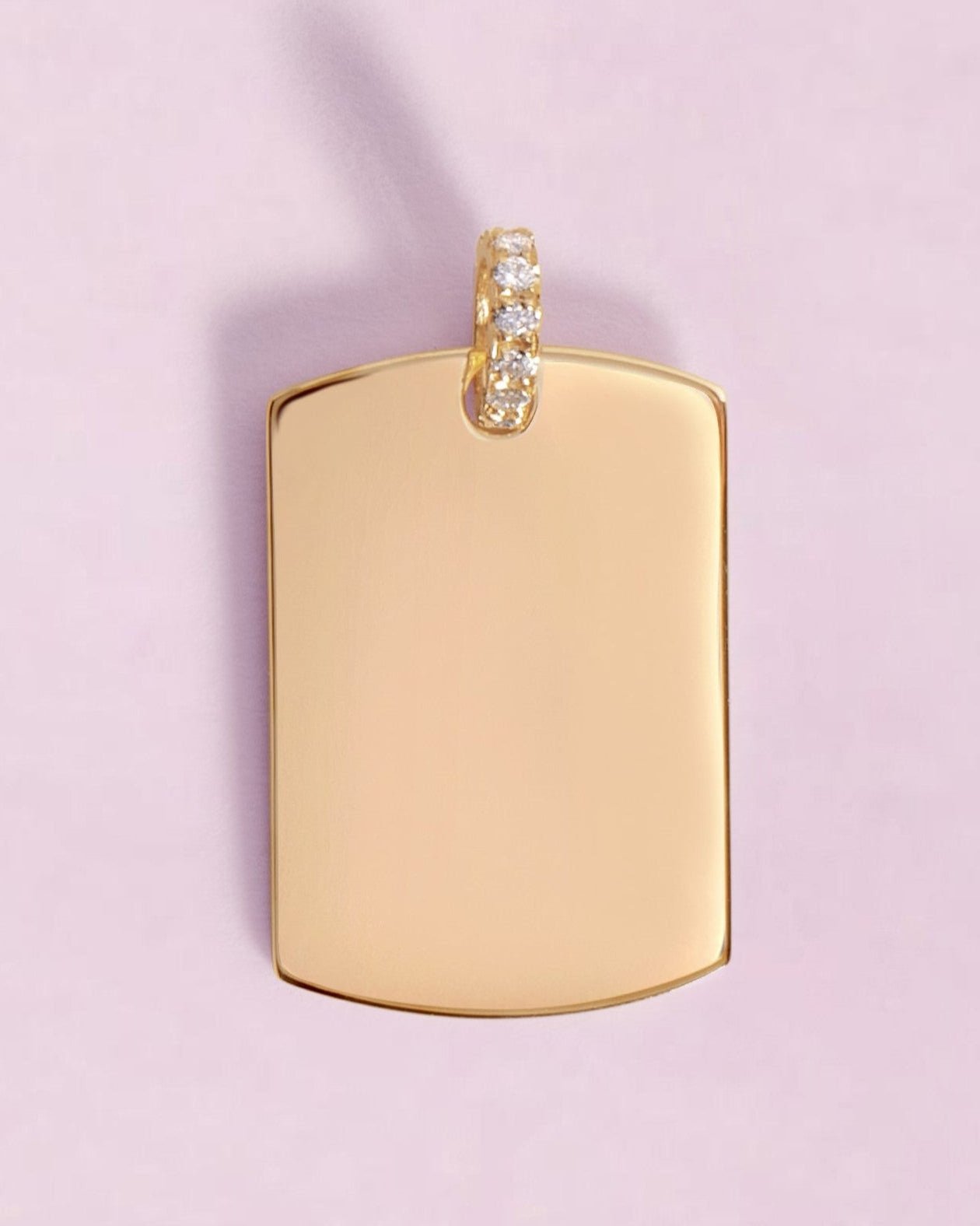 Engravable Solid Gold With Gemstone Hoop ID Tag - Sparkle Society