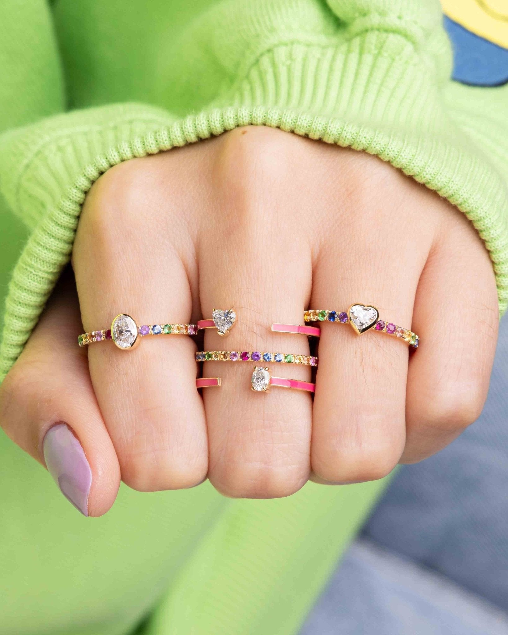 Diamond rainbow ring online