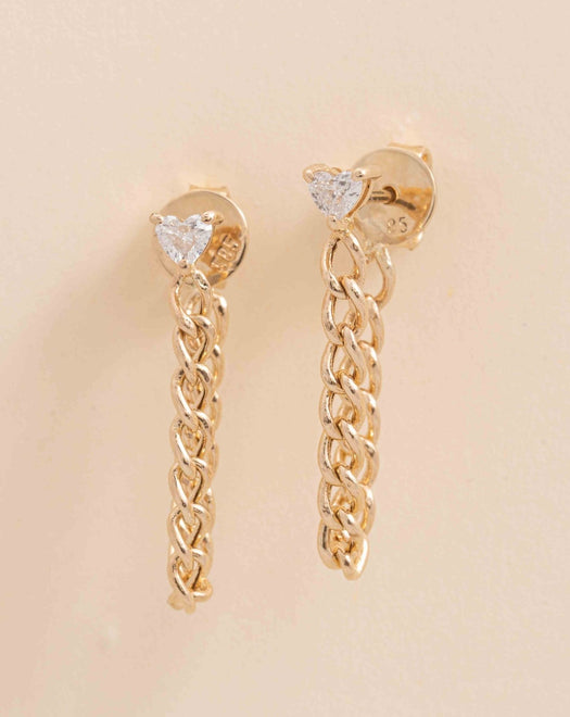 Fancy Diamond Cuban Link Drop Earring - Sparkle Society