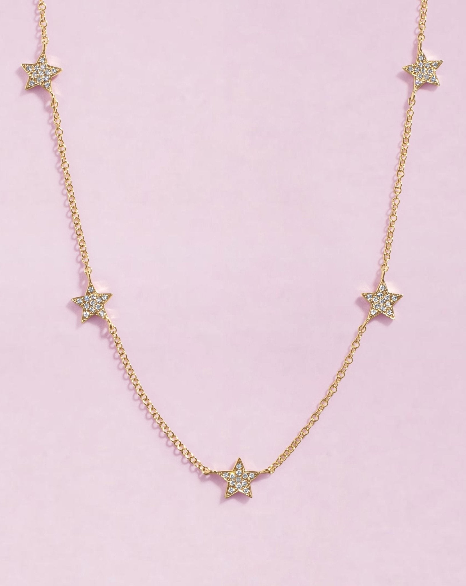 Five Diamond Star Necklace - Sparkle Society