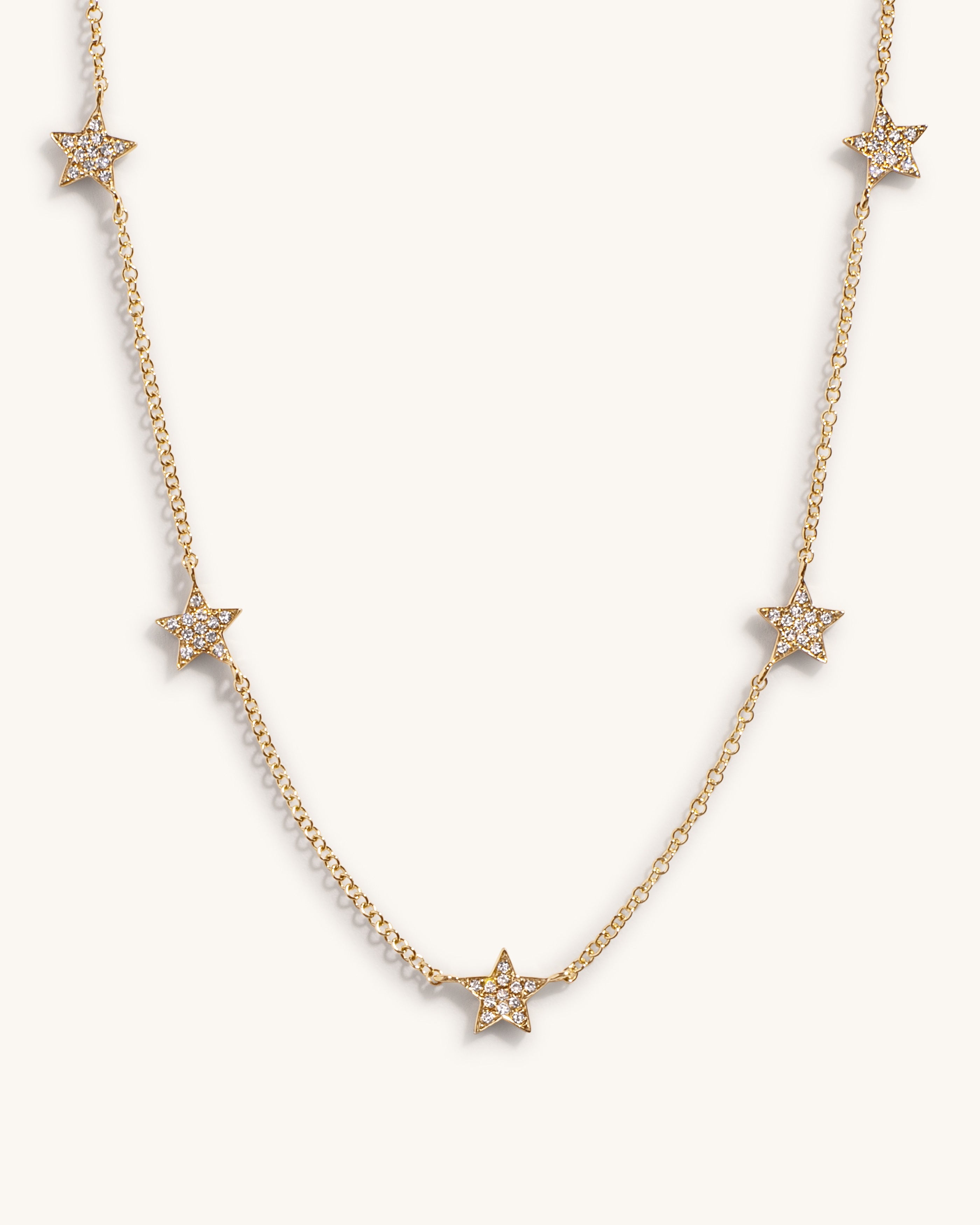 Five Diamond Star Necklace