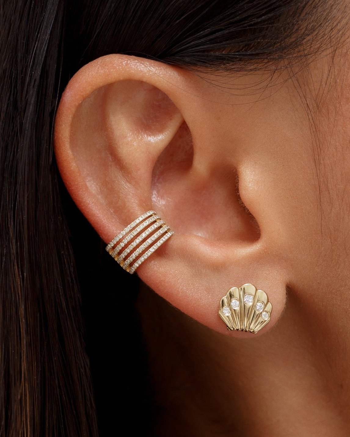 Five Row Diamond Ear Cuff - Sparkle Society