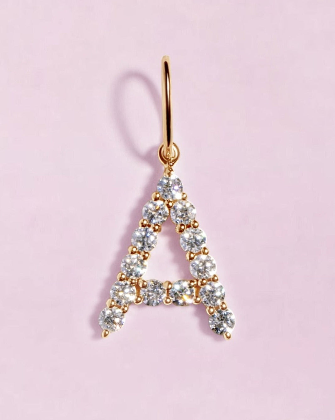 Floating Diamond Initial Necklace Charm - Sparkle Society