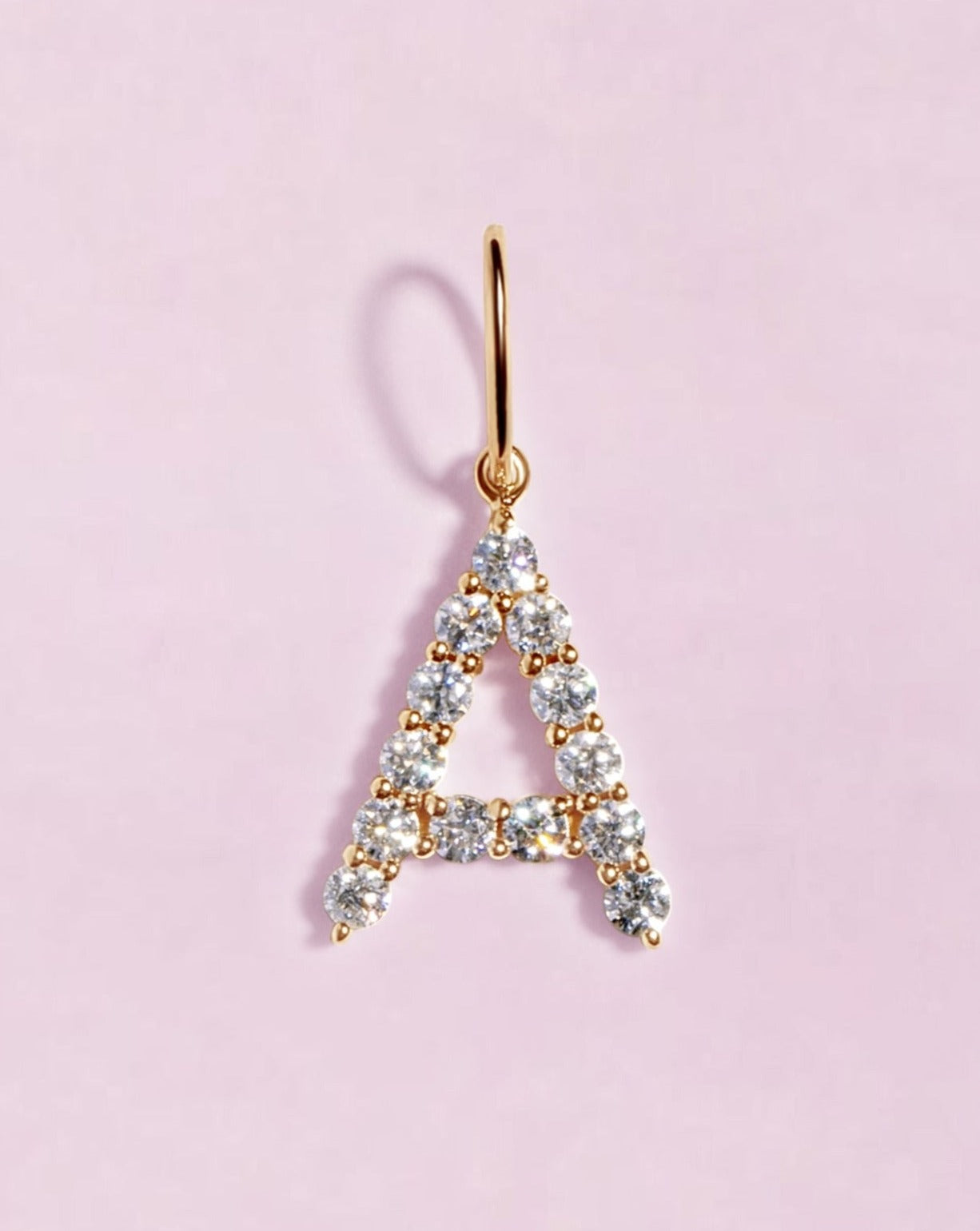 Floating Diamond Initial Necklace Charm - Sparkle Society