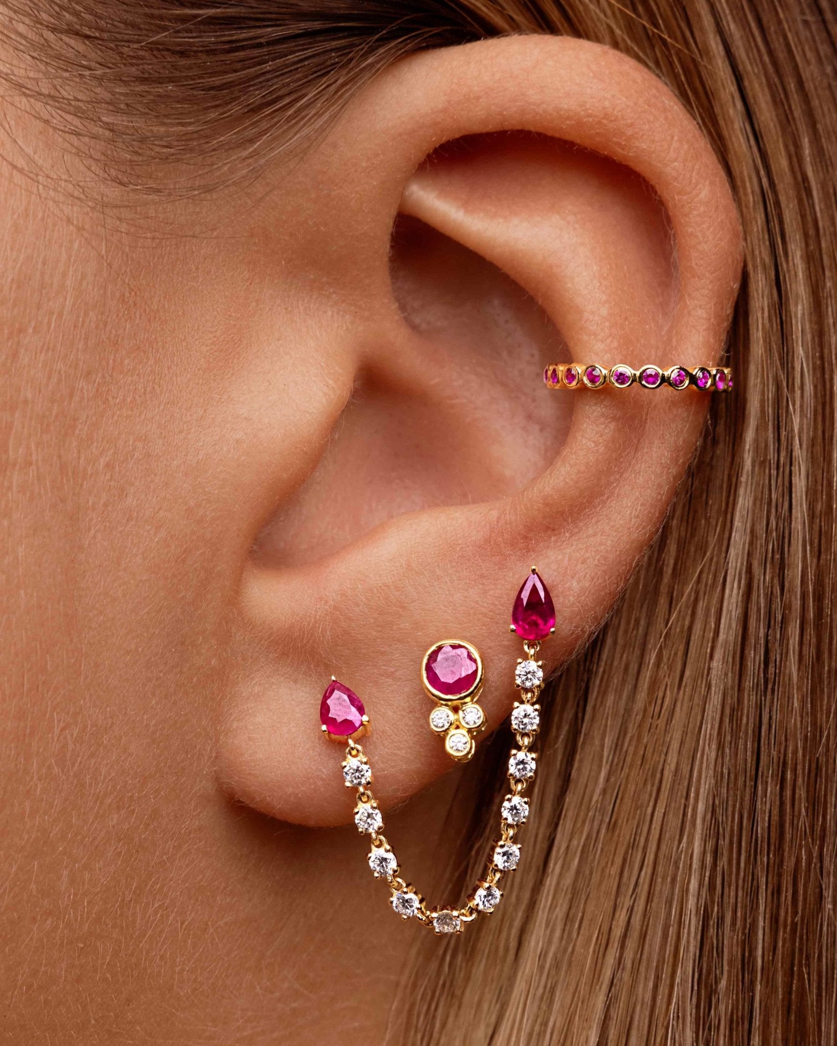 Gemstone Bezel Ear Cuff - Sparkle Society