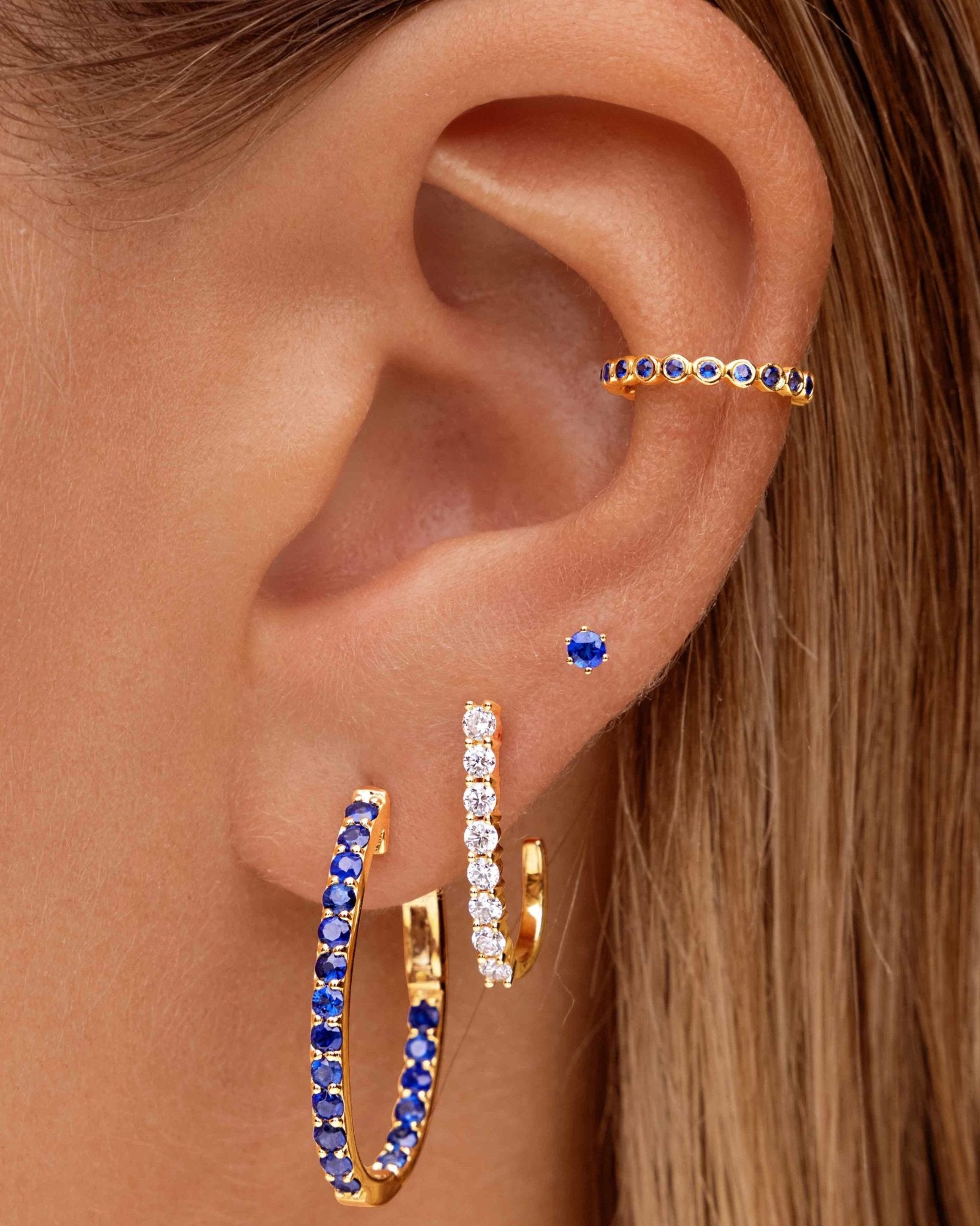 Gemstone Bezel Ear Cuff - Sparkle Society