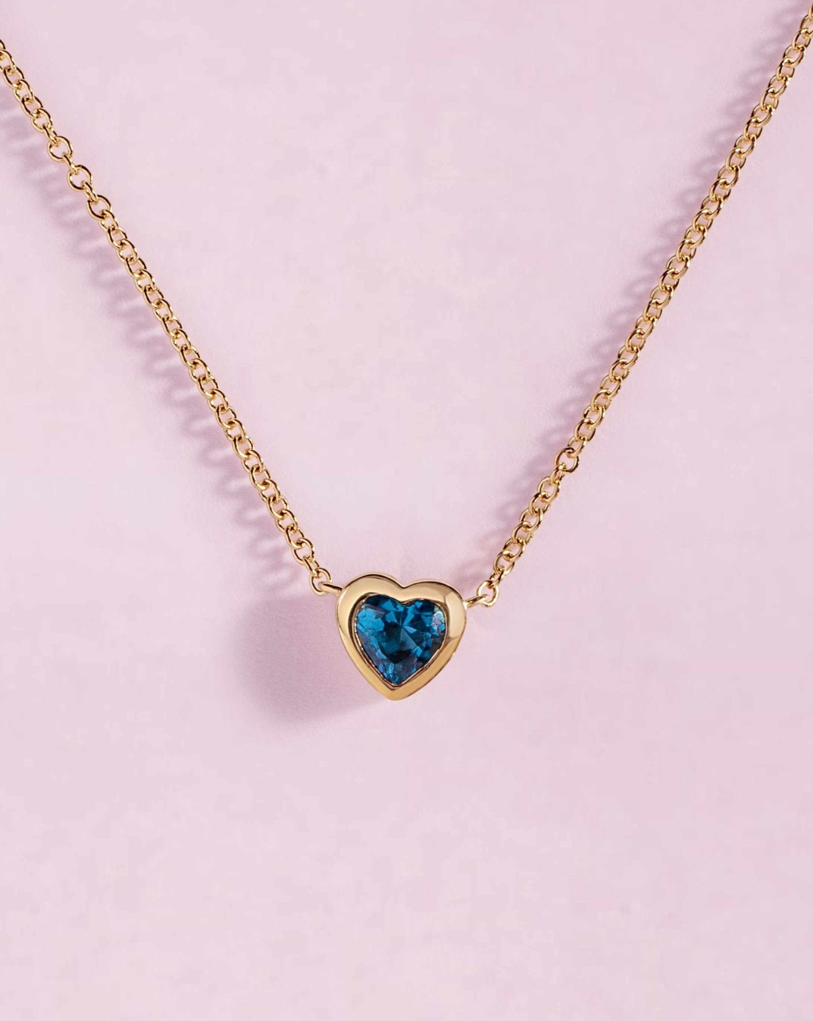 Gemstone Bezel Heart Necklace - Sparkle Society